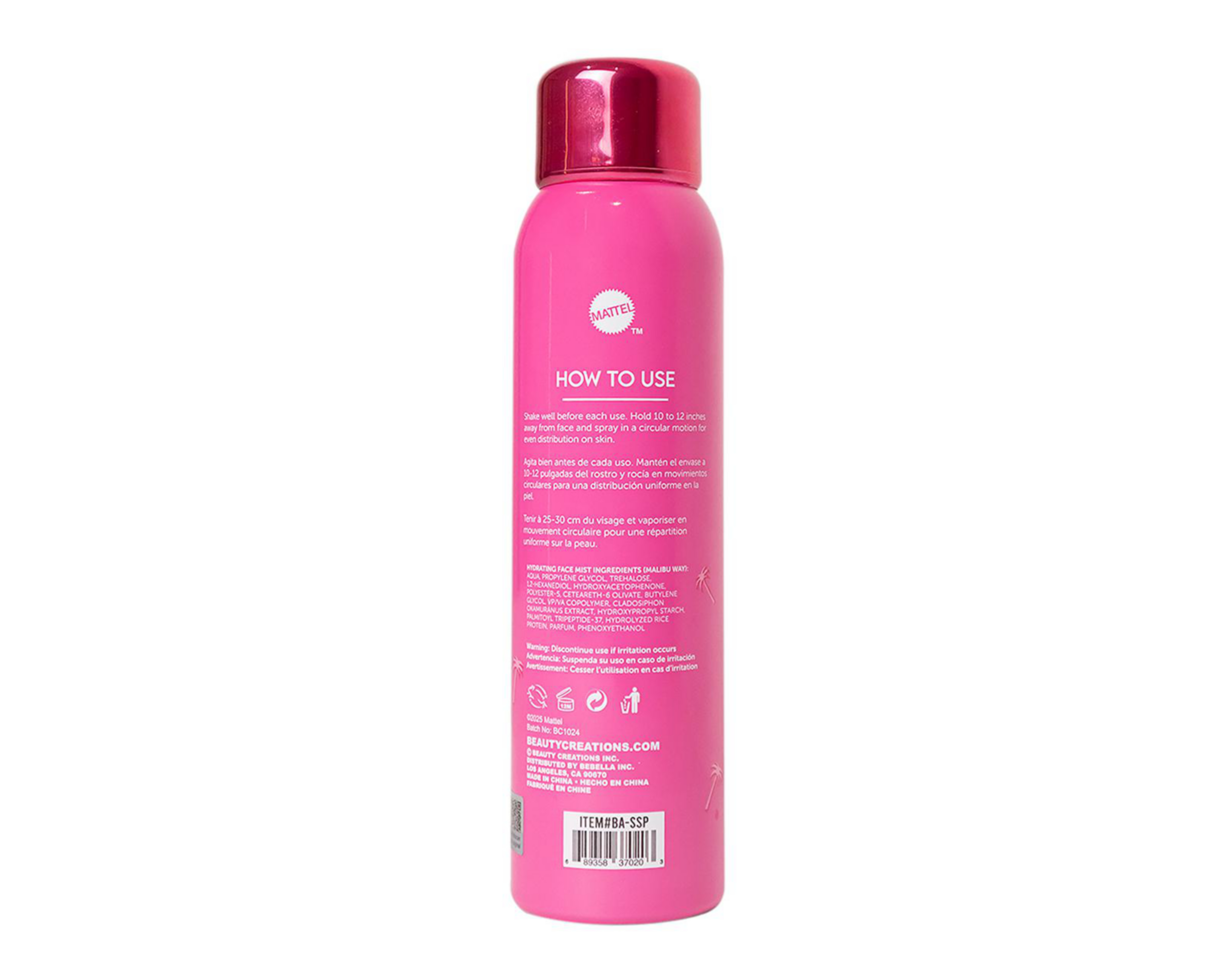 Foto 4 pulgar | Spray Hidratante Facial Beauty Creations por Barbie Malibu Way 100 ml