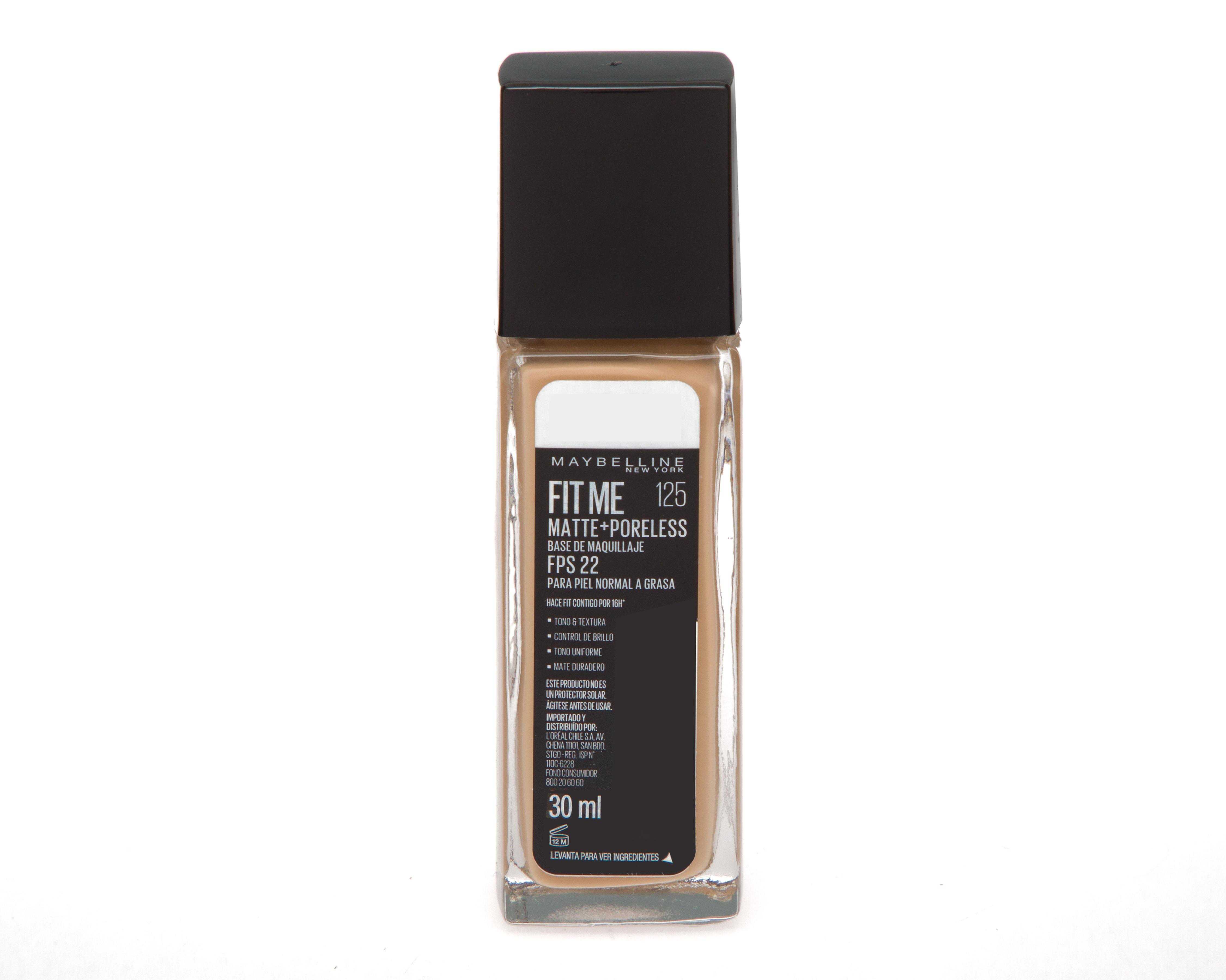 Foto 3 pulgar | Base de Maquillaje Maybelline Fit Me Matte + Poreless 125 Nude Beige 30 ml