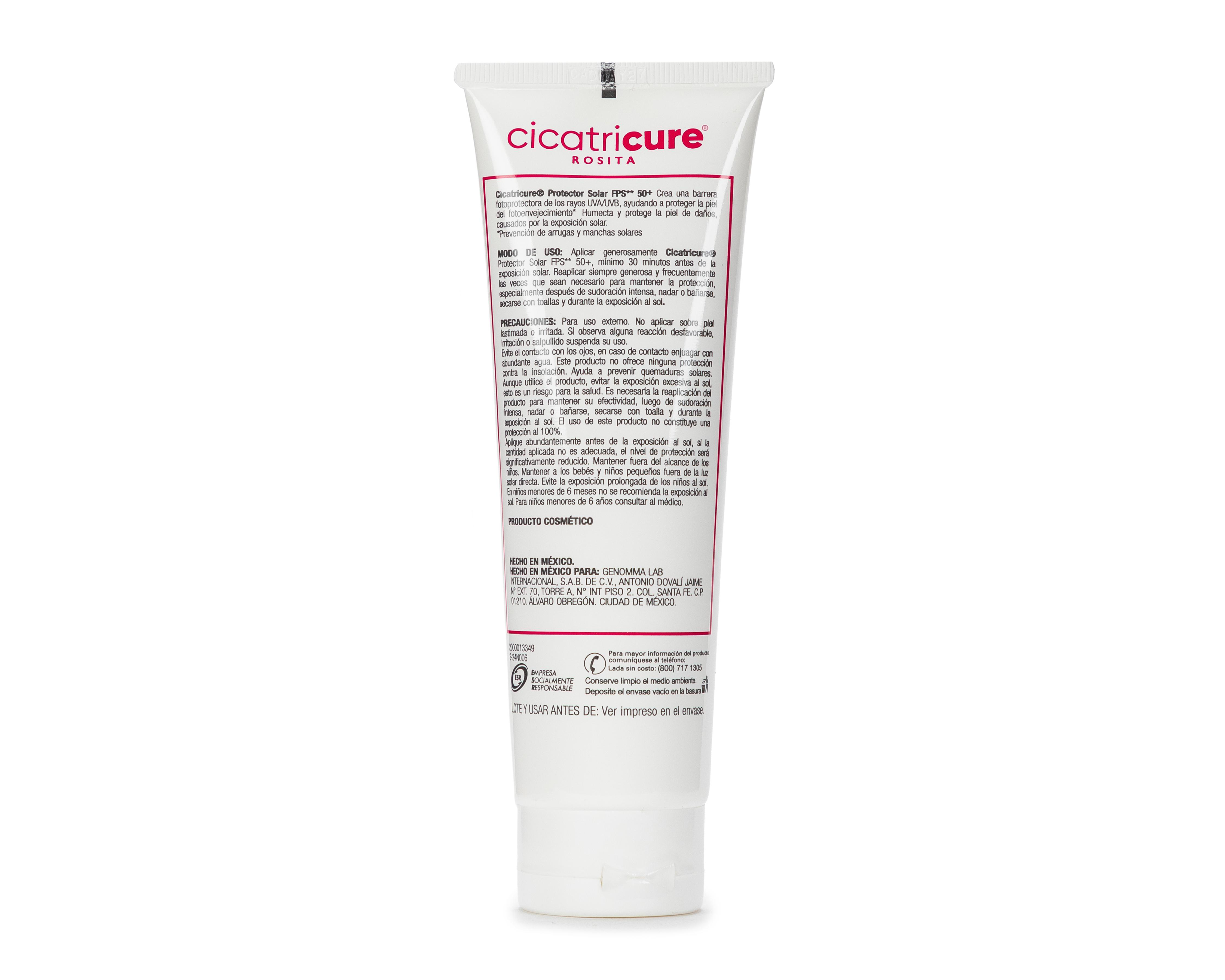 Foto 3 pulgar | Protector Solar FPS 50+ Cara y Cuerpo Cicatricure 125 g