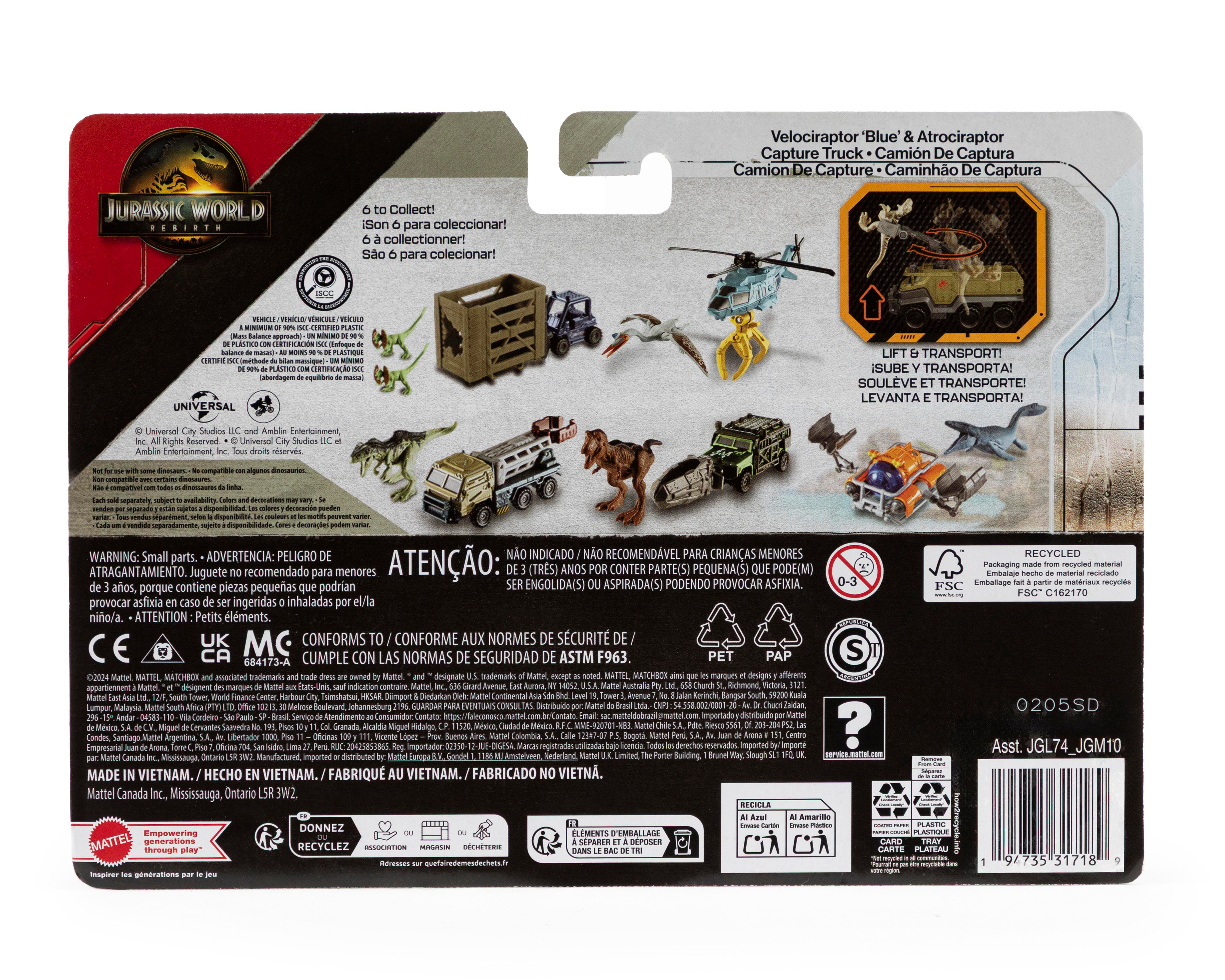 Foto 3 pulgar | Camión de Captura Jurassic World Rebirth Match Box