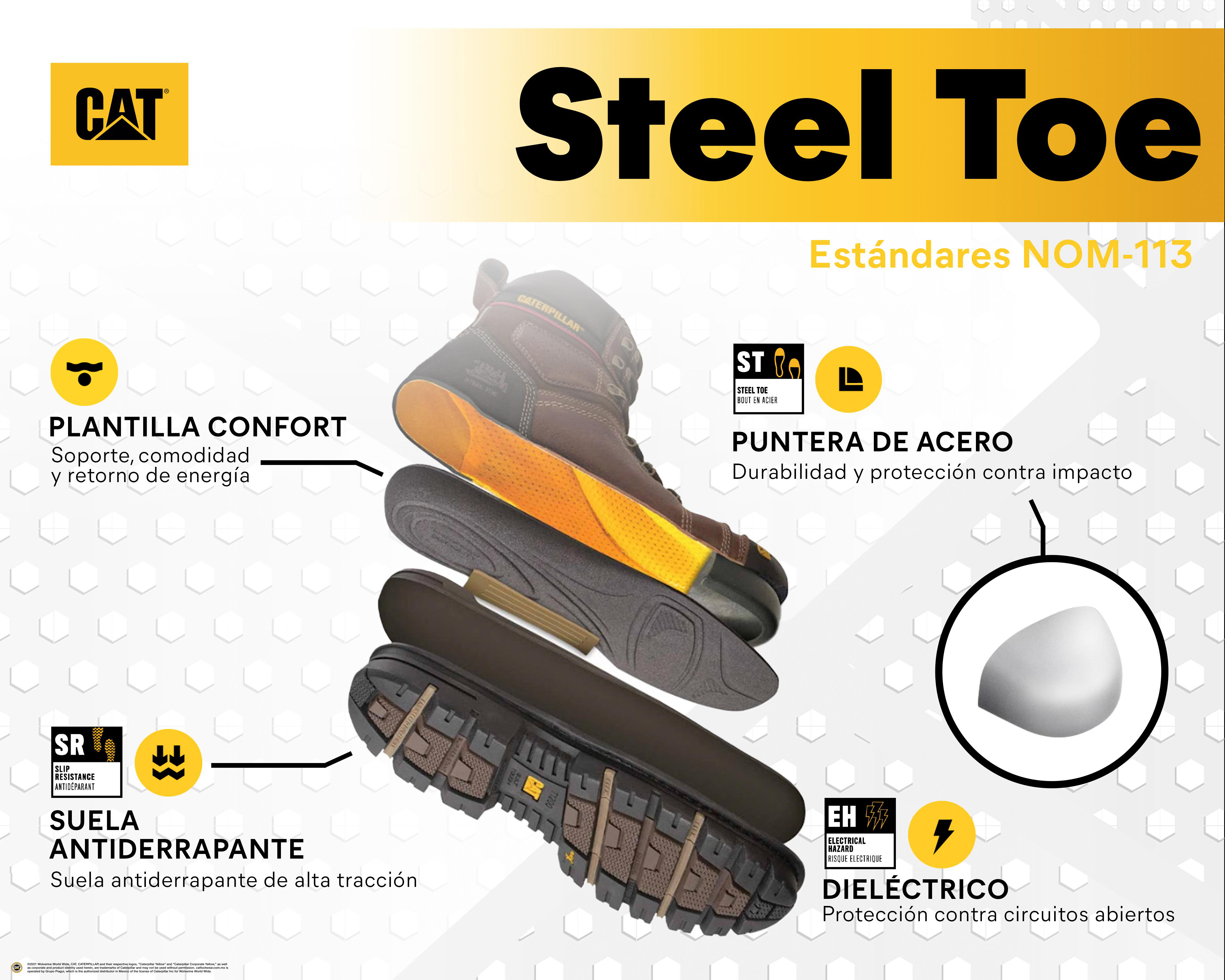 Foto 6 | Botas Industriales ST CAT de Piel para Hombre