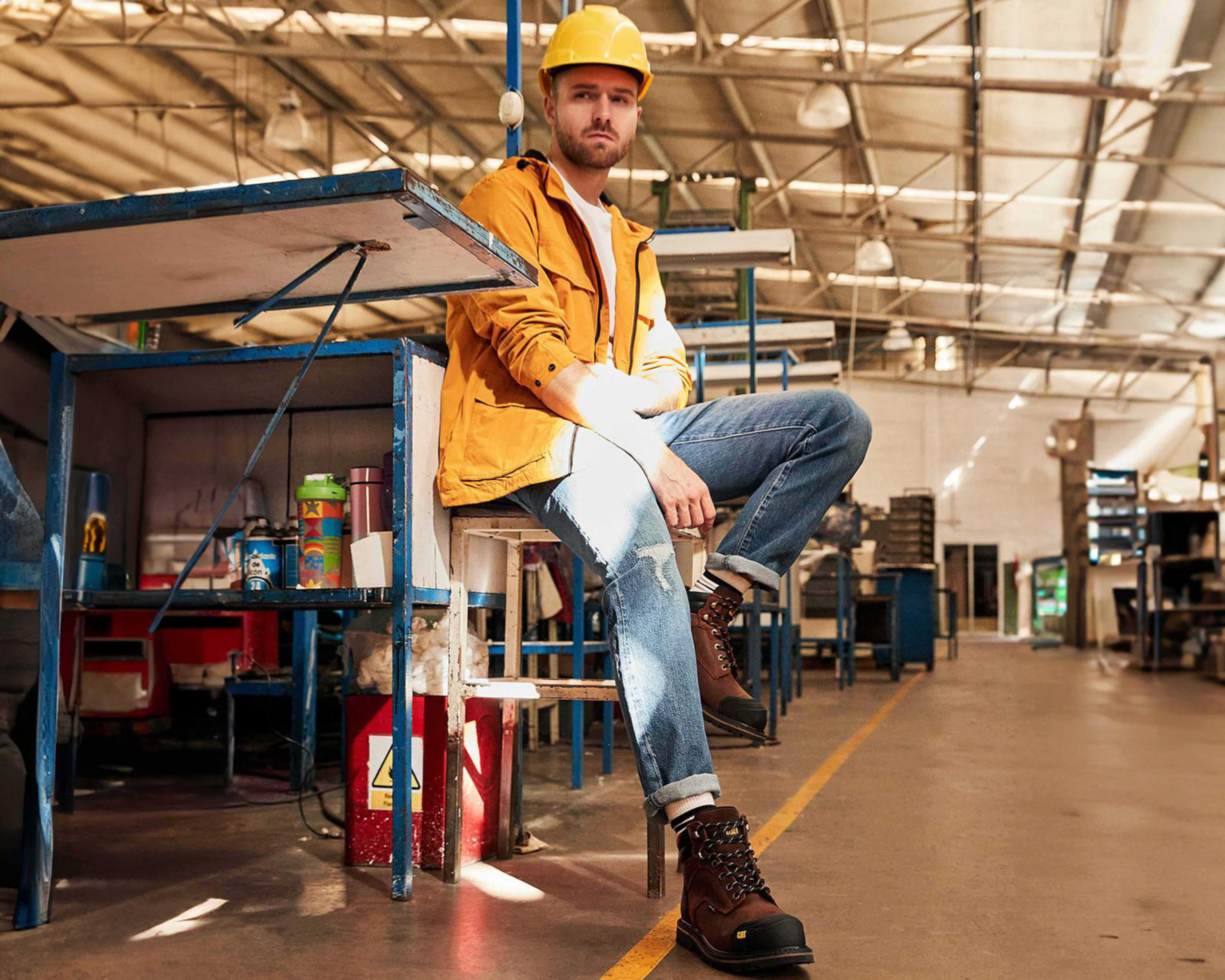 Foto 7 | Botas Industriales ST CAT de Piel para Hombre