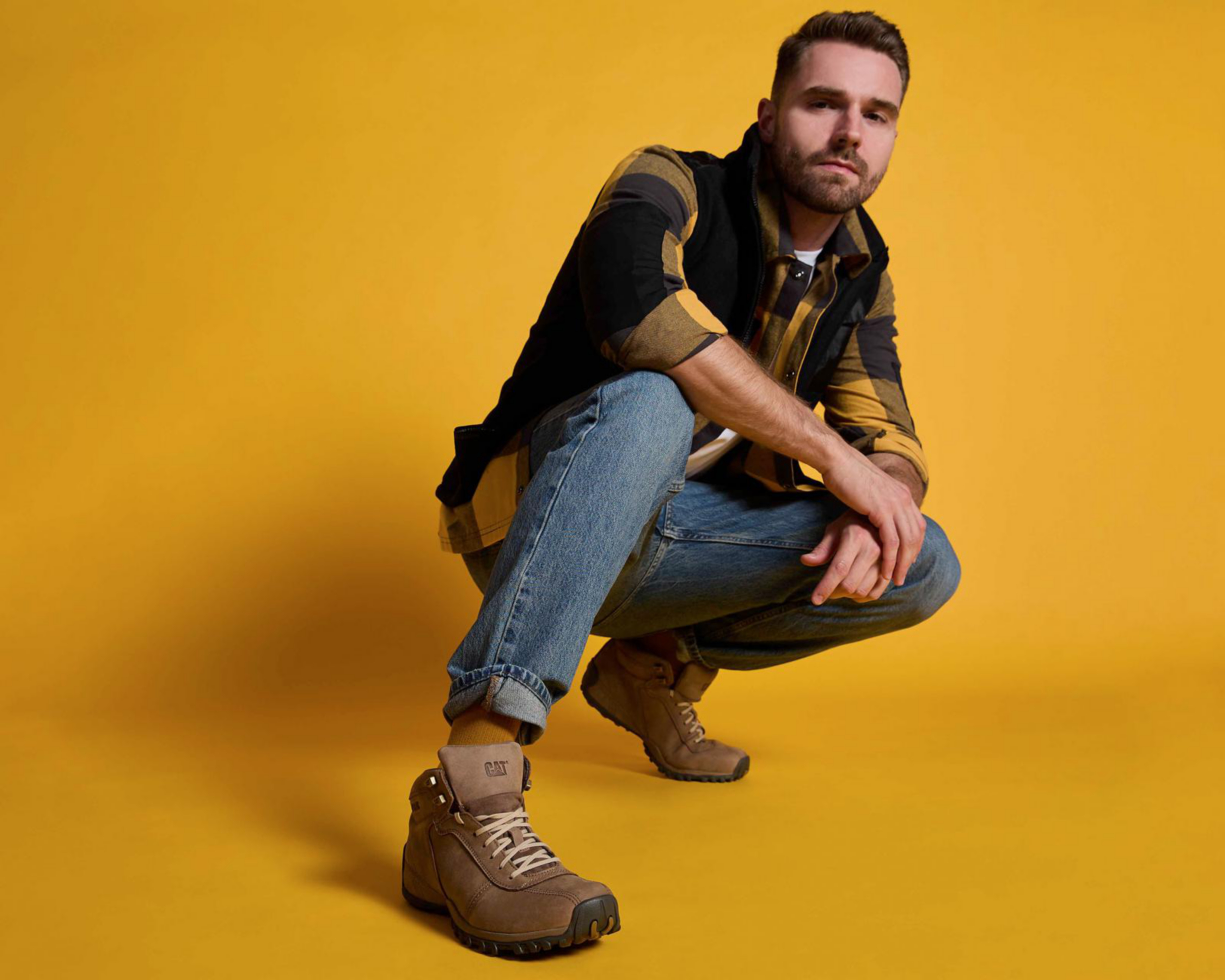 Foto 7 | Botas Outdoor CAT de Piel para Hombre