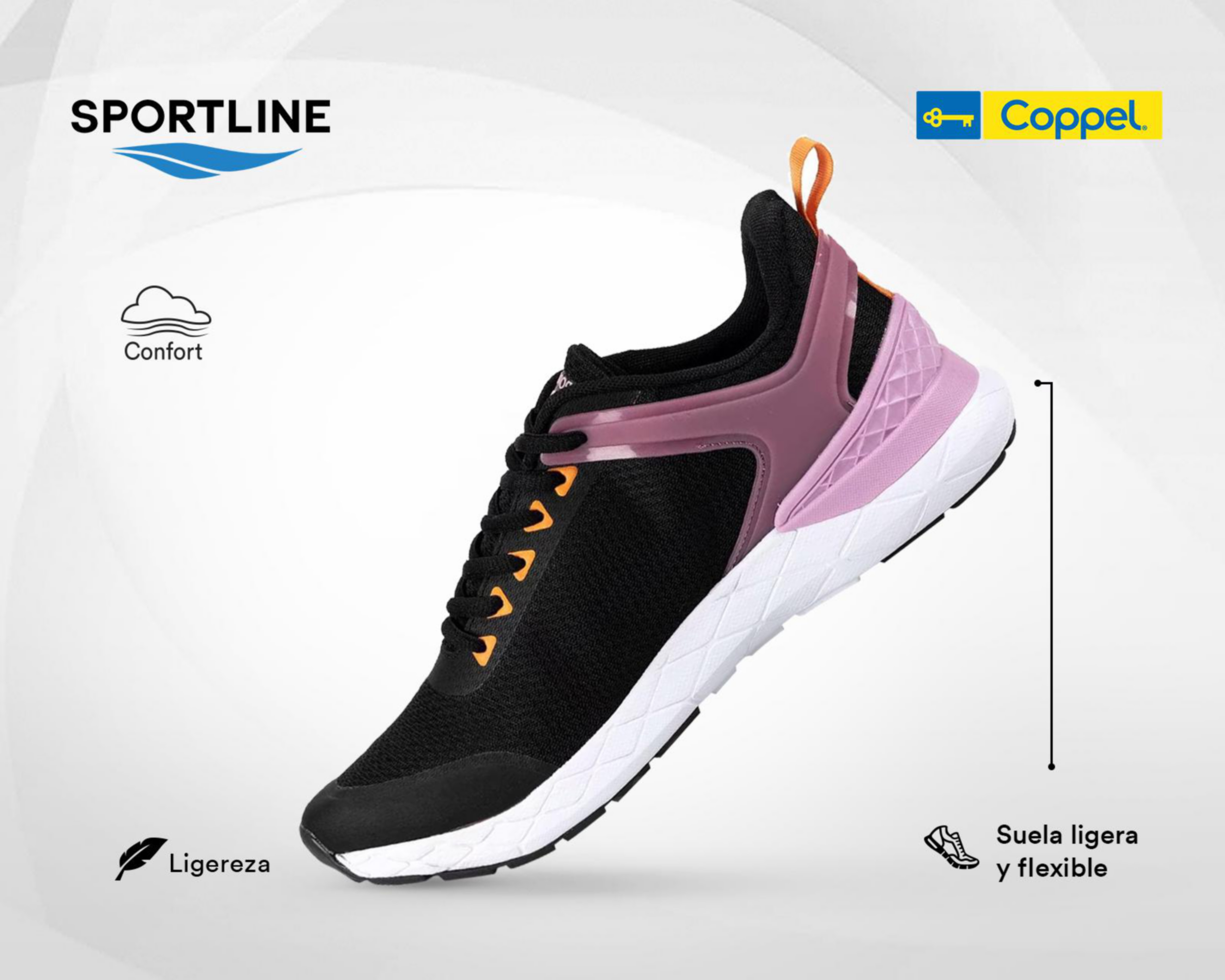 Tenis sportline fashion para mujer