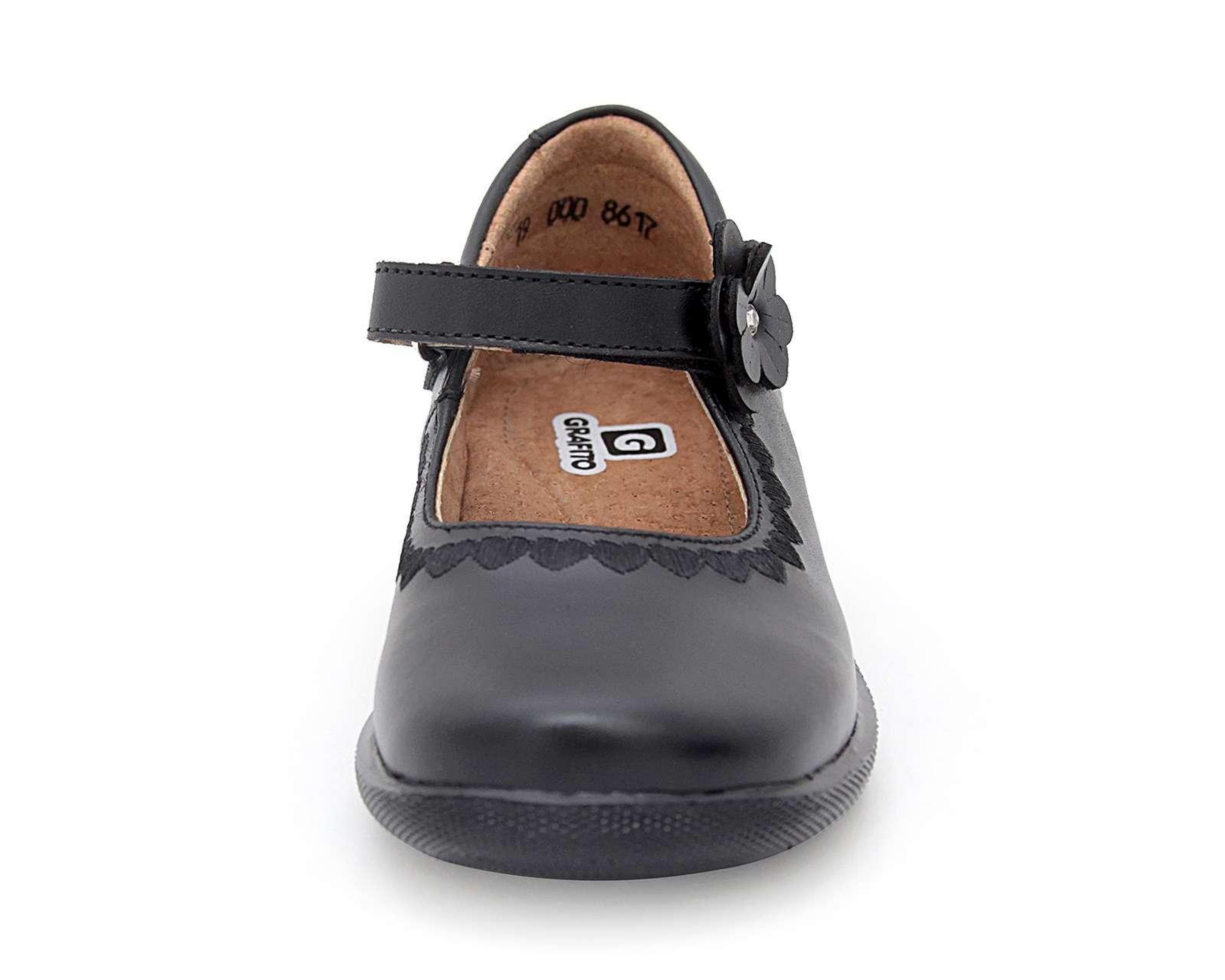 Foto 4 pulgar | Zapatos Escolores Grafito de Piel para Niña