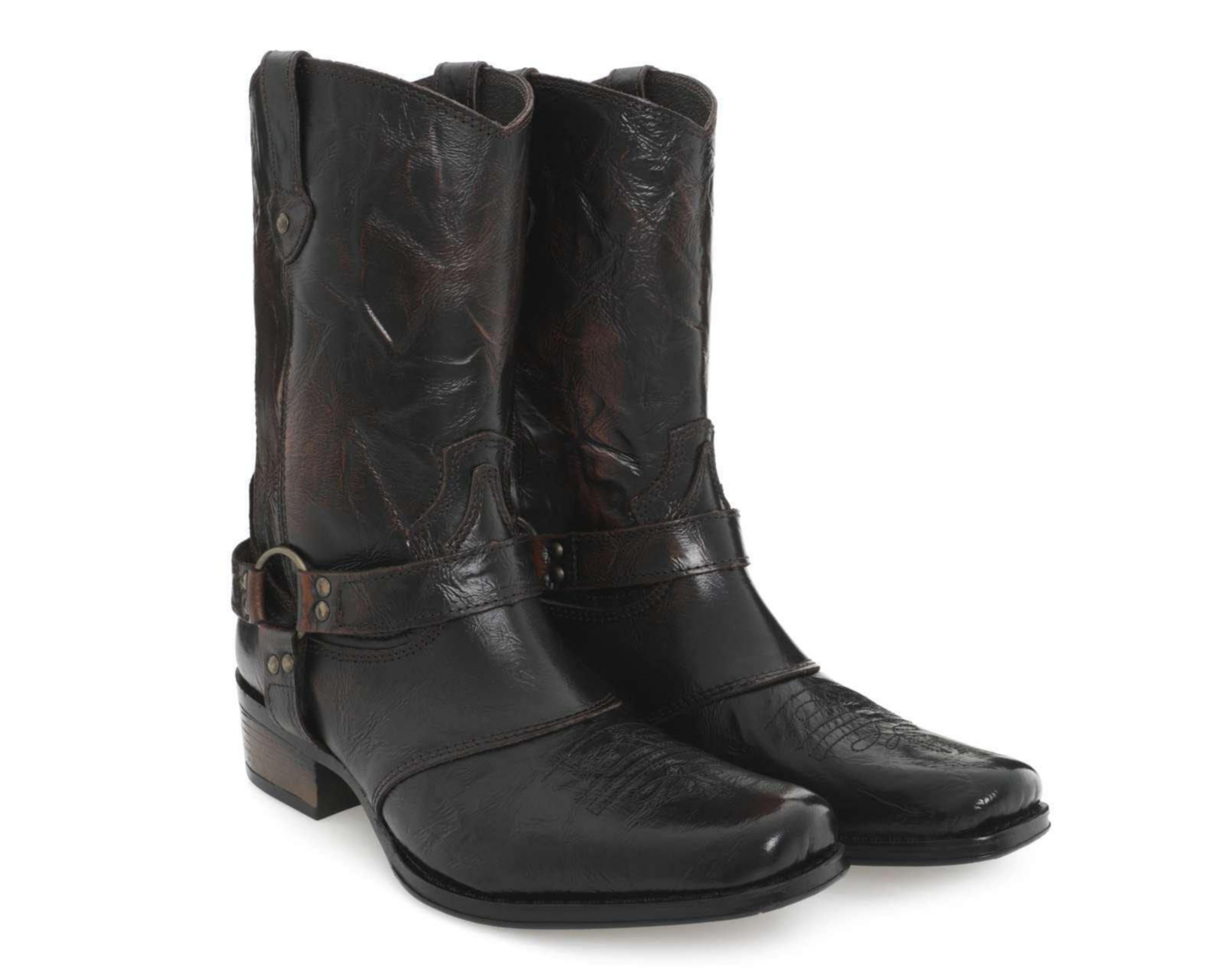 Foto 2 pulgar | Botas Vaqueras Navajo de Piel para Hombre