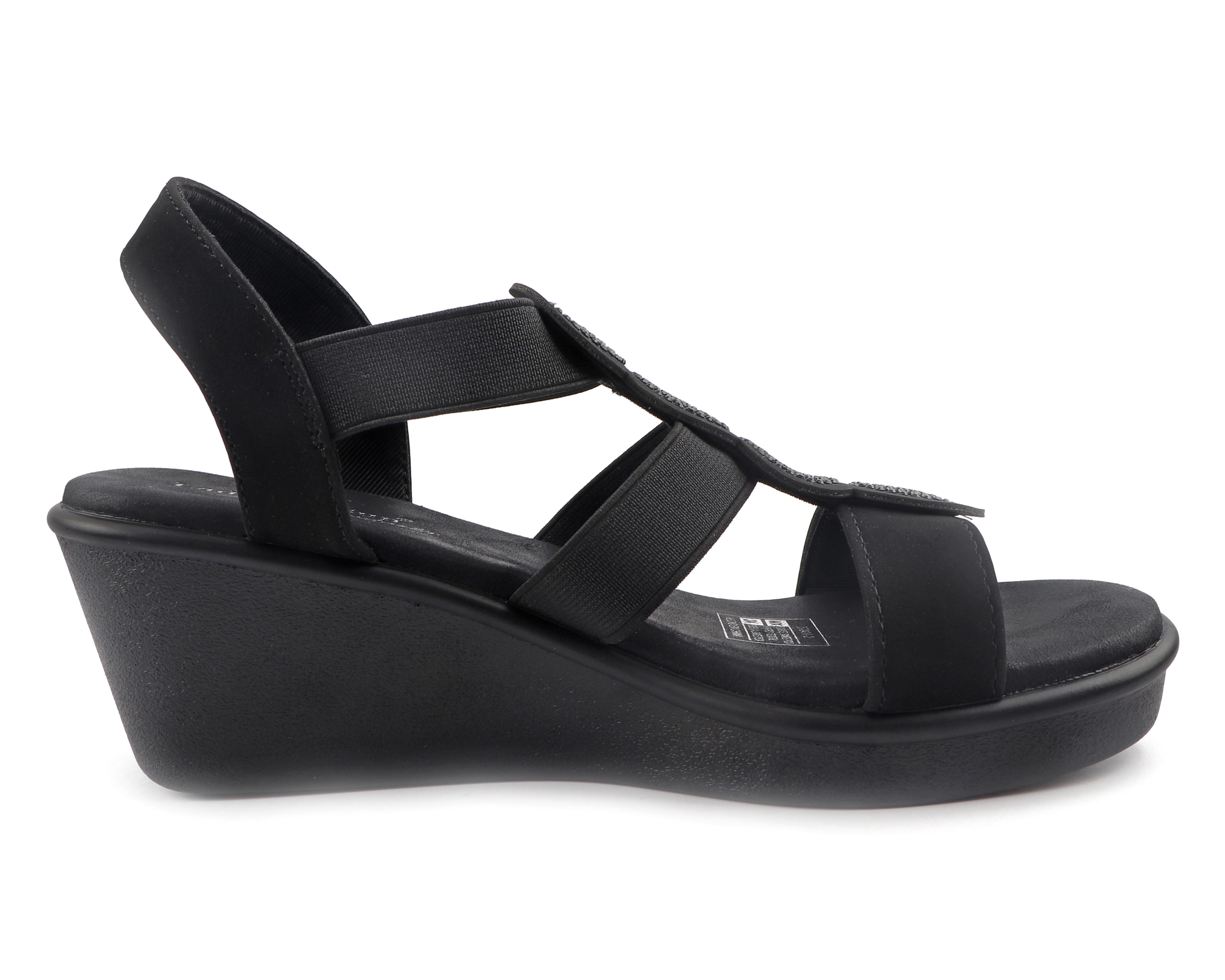 Sandalias marca fashion lady sun conforto color negro para mujer