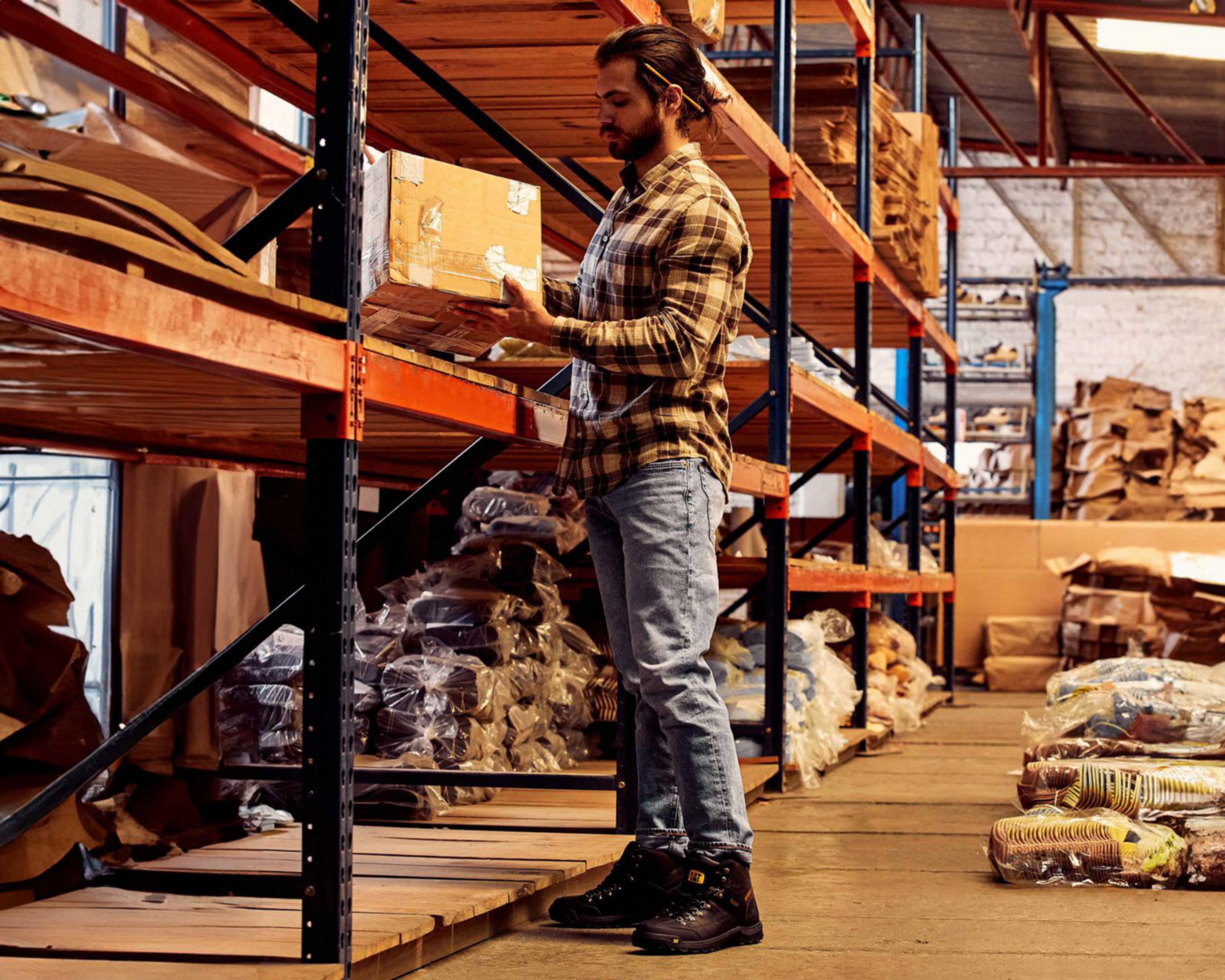 Foto 7 | Botas de Trabajo CAT de Piel para Hombre