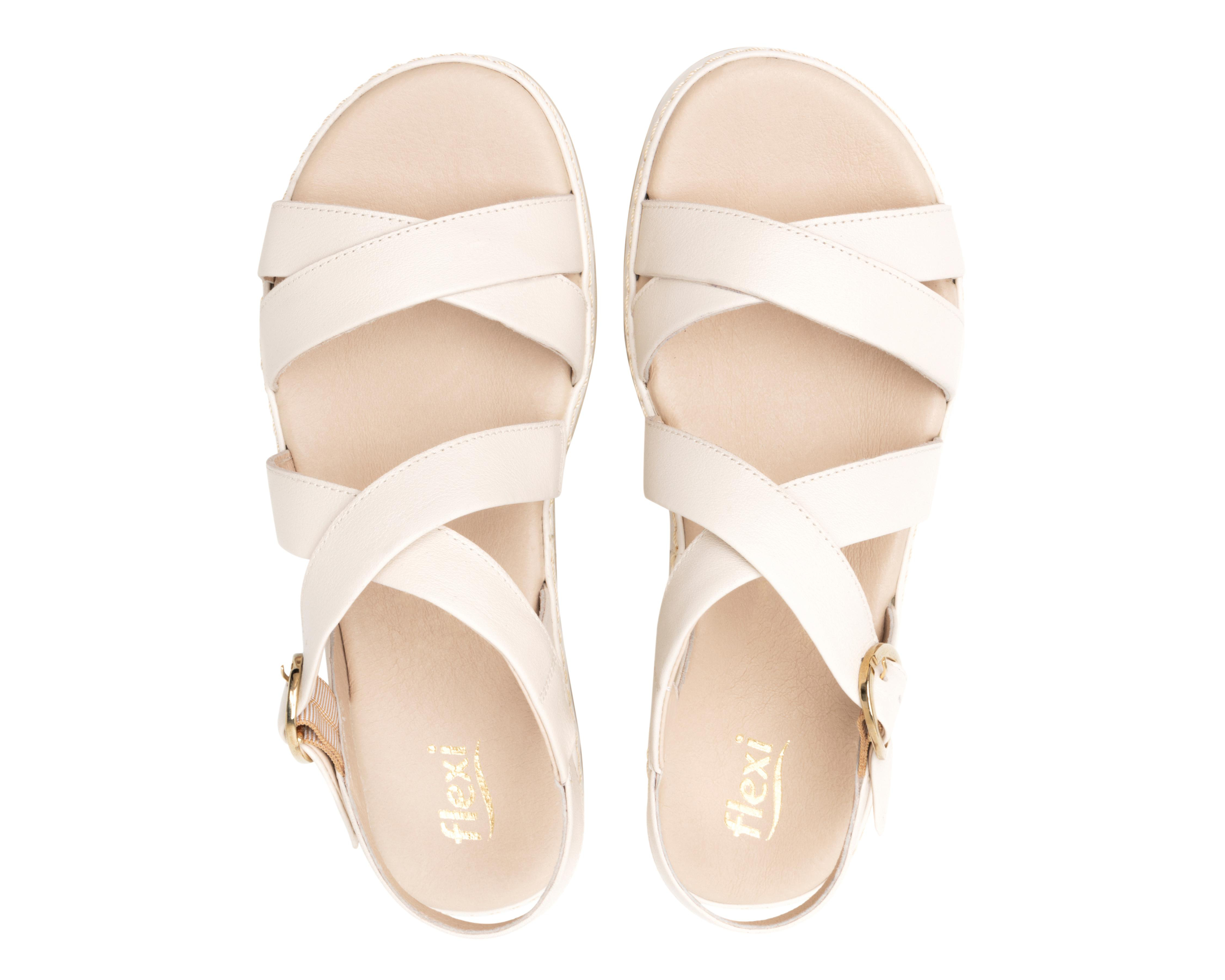 Foto 4 pulgar | Sandalias Confort Flexi de Piel para Mujer