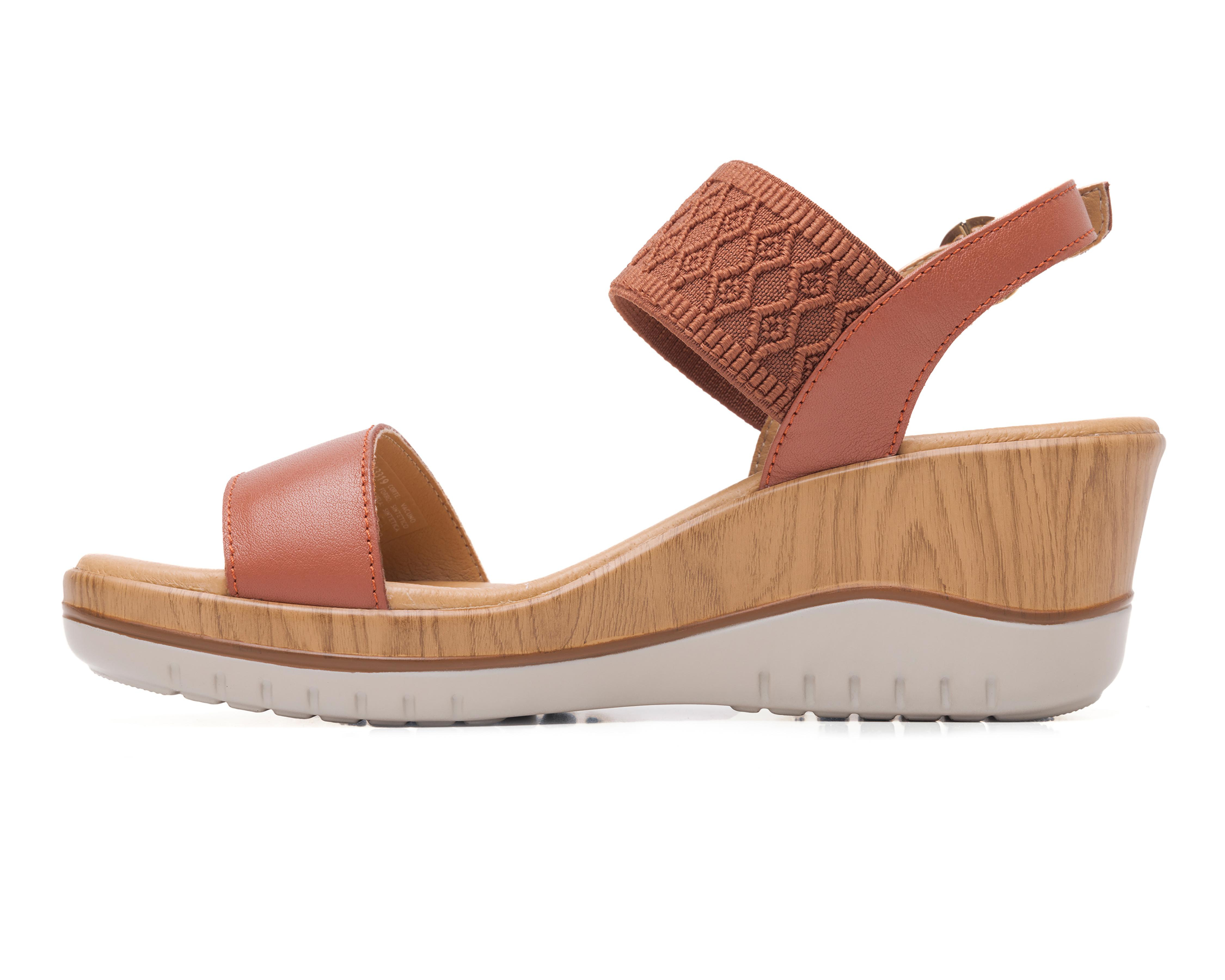 Foto 4 | Sandalias Confort Flexi de Piel para Mujer