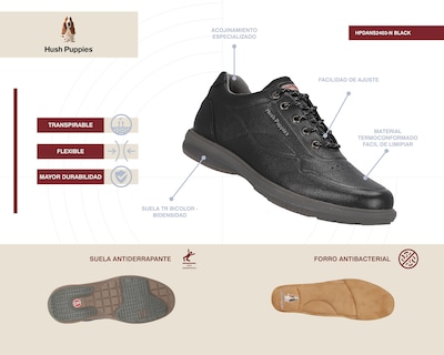 Foto 7 | Zapatos Confort Hush Puppies para Hombre