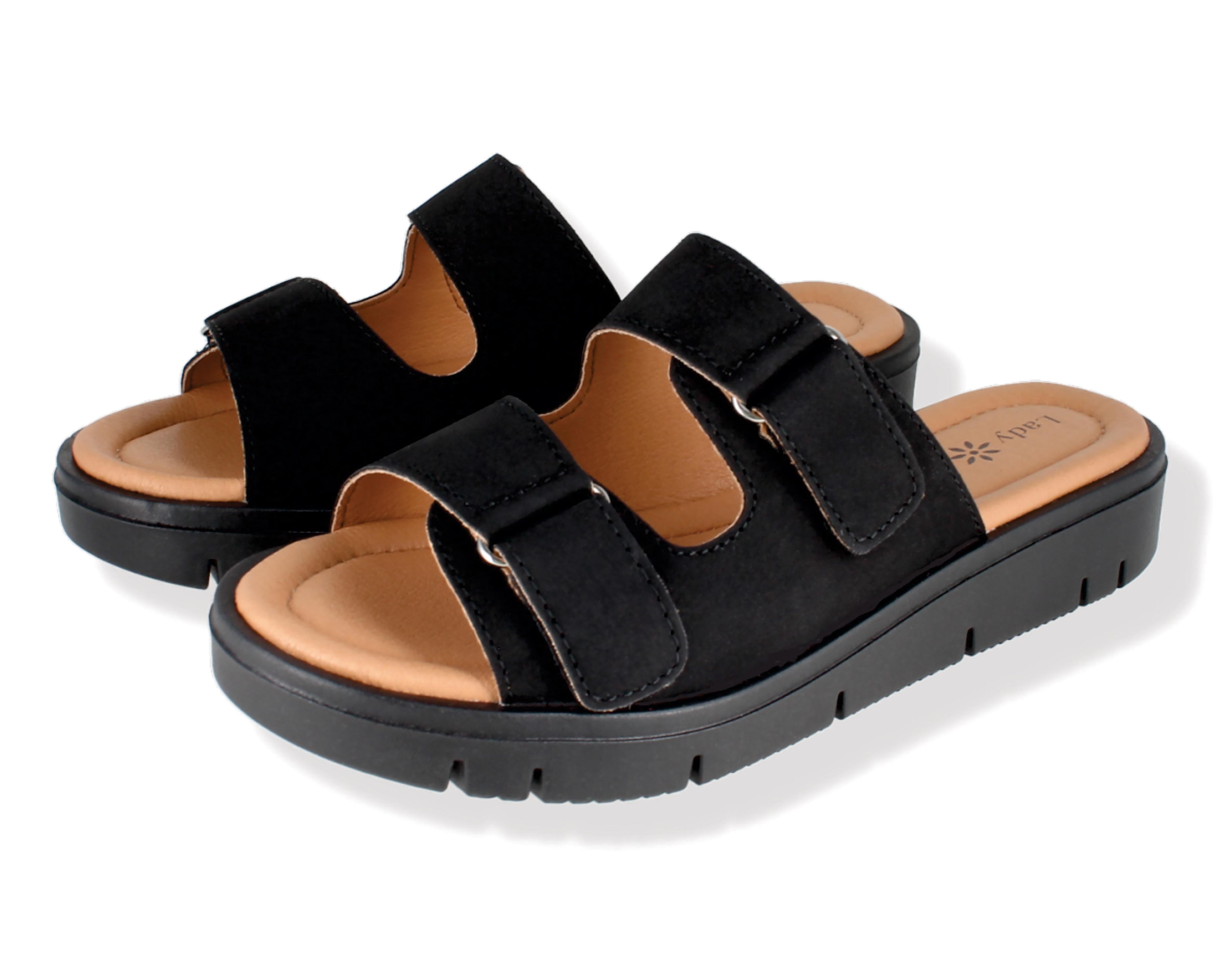 Sandalias marca fashion lady sun conforto color negro para mujer