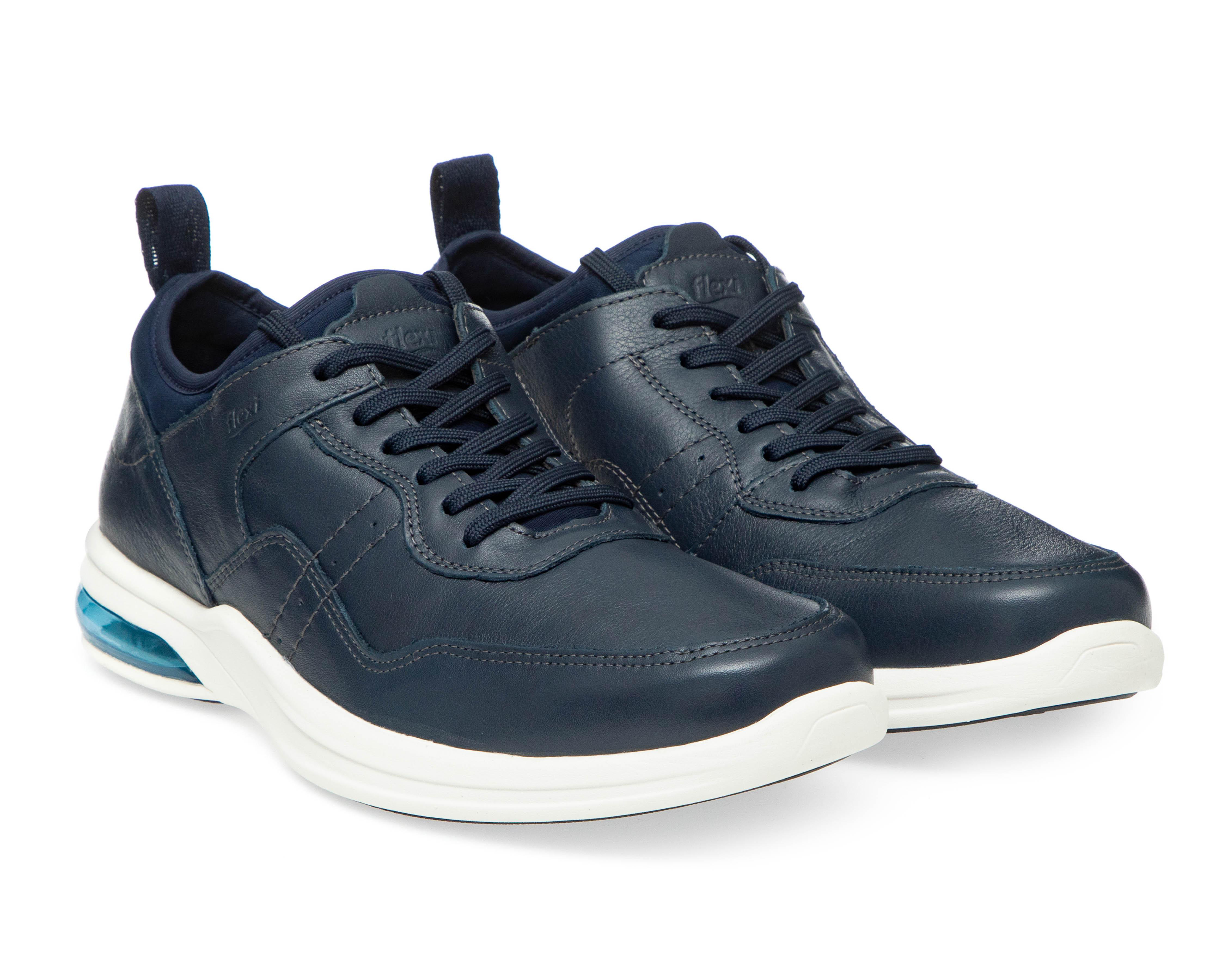 Tenis Casuales Flexi de Piel para Hombre