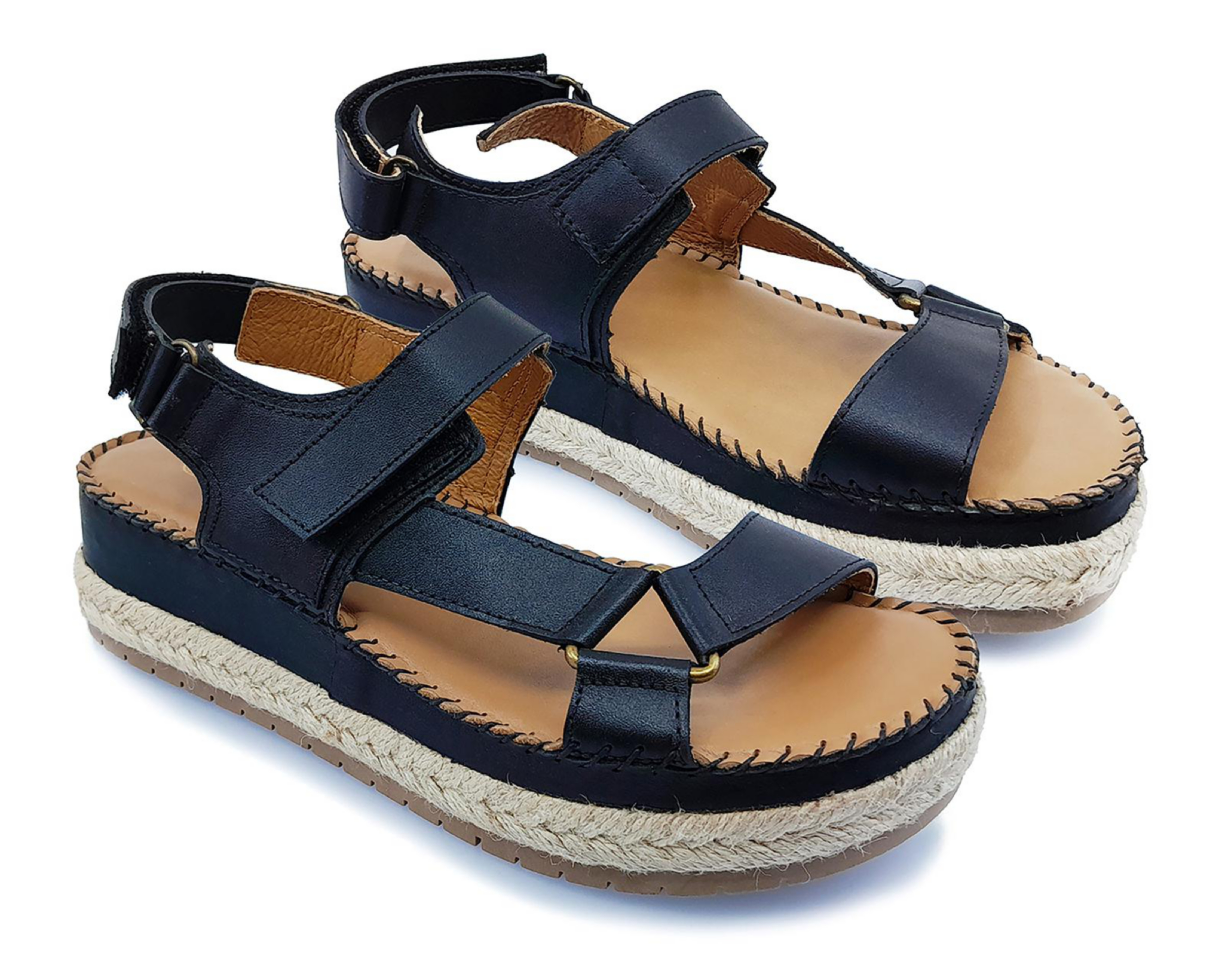 Foto 1 | Sandalias Confort Lobo Solo de Piel para Mujer