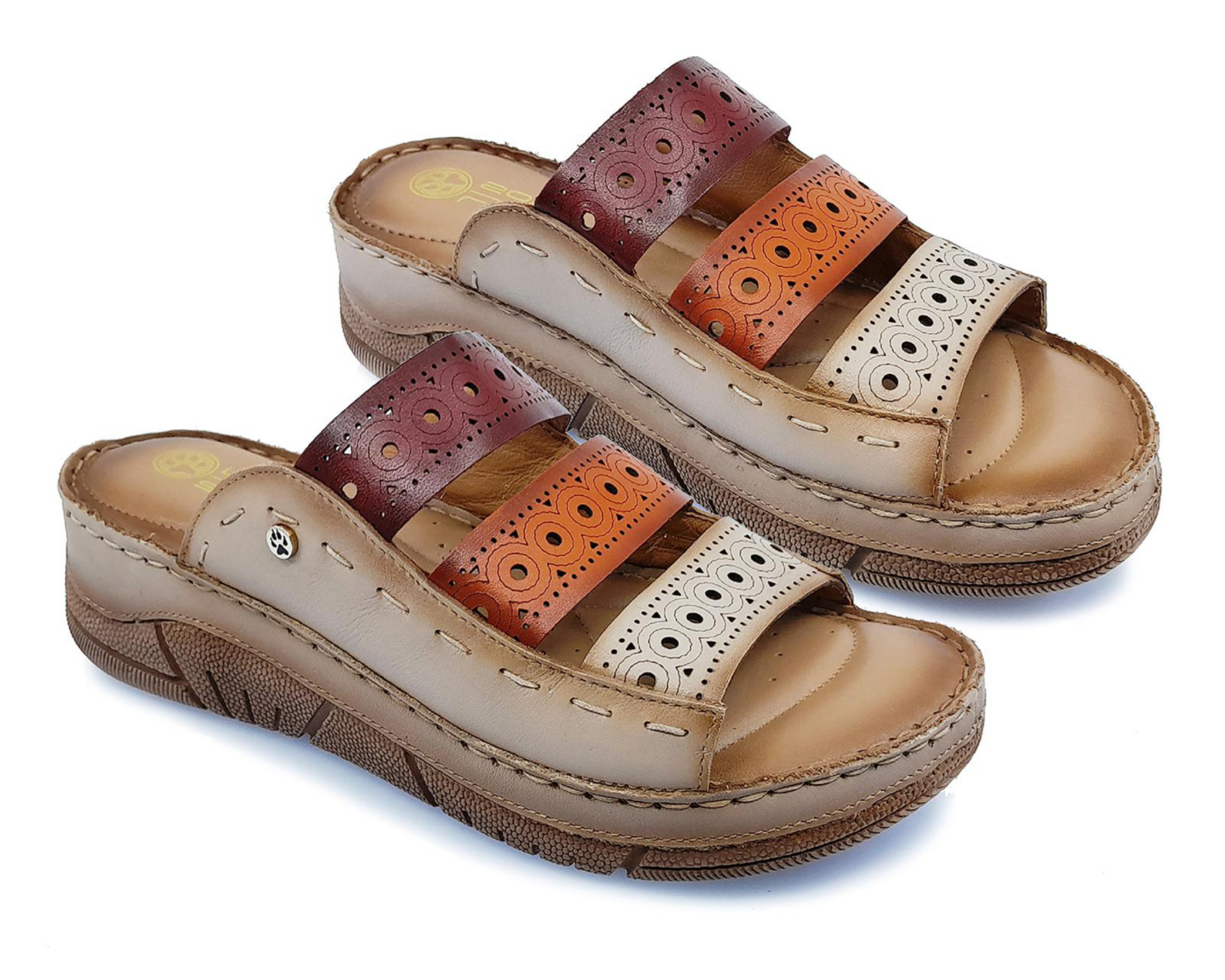 Foto 2 pulgar | Sandalias Confort Lobo Solo de Piel para Mujer