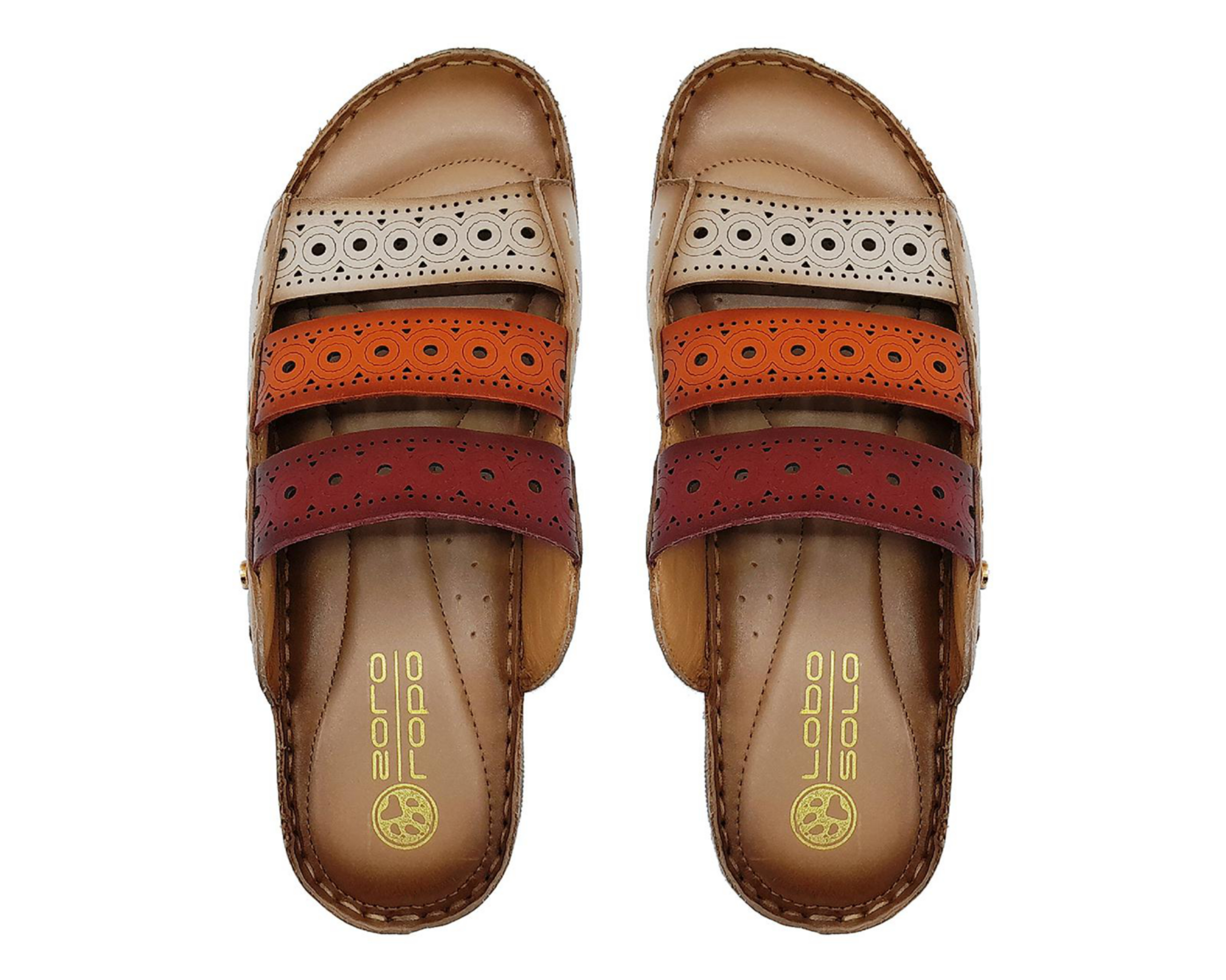 Foto 4 pulgar | Sandalias Confort Lobo Solo de Piel para Mujer