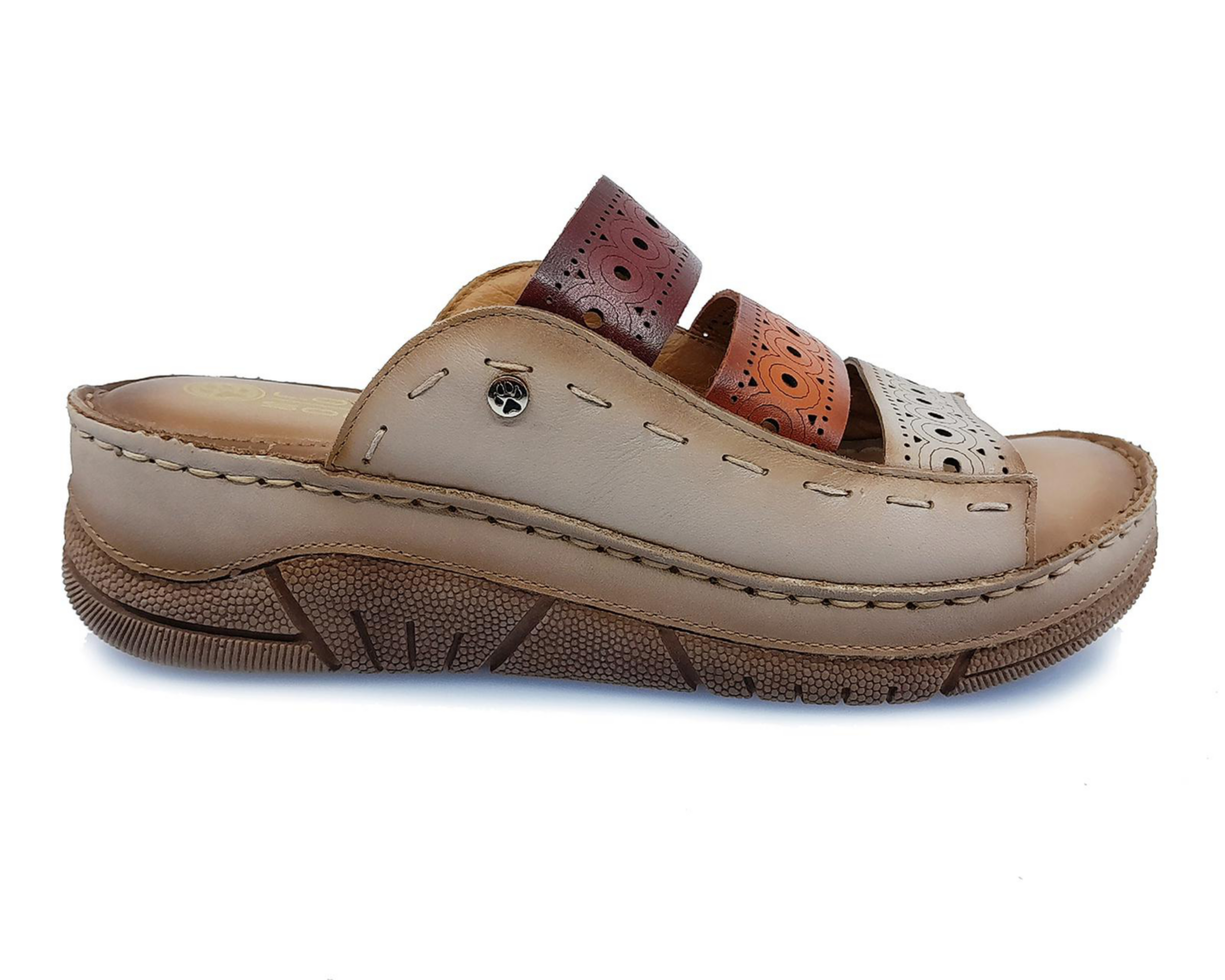 Foto 5 pulgar | Sandalias Confort Lobo Solo de Piel para Mujer