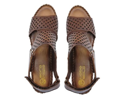 Foto 3 | Sandalias Confort Lobo Solo de Piel para Mujer