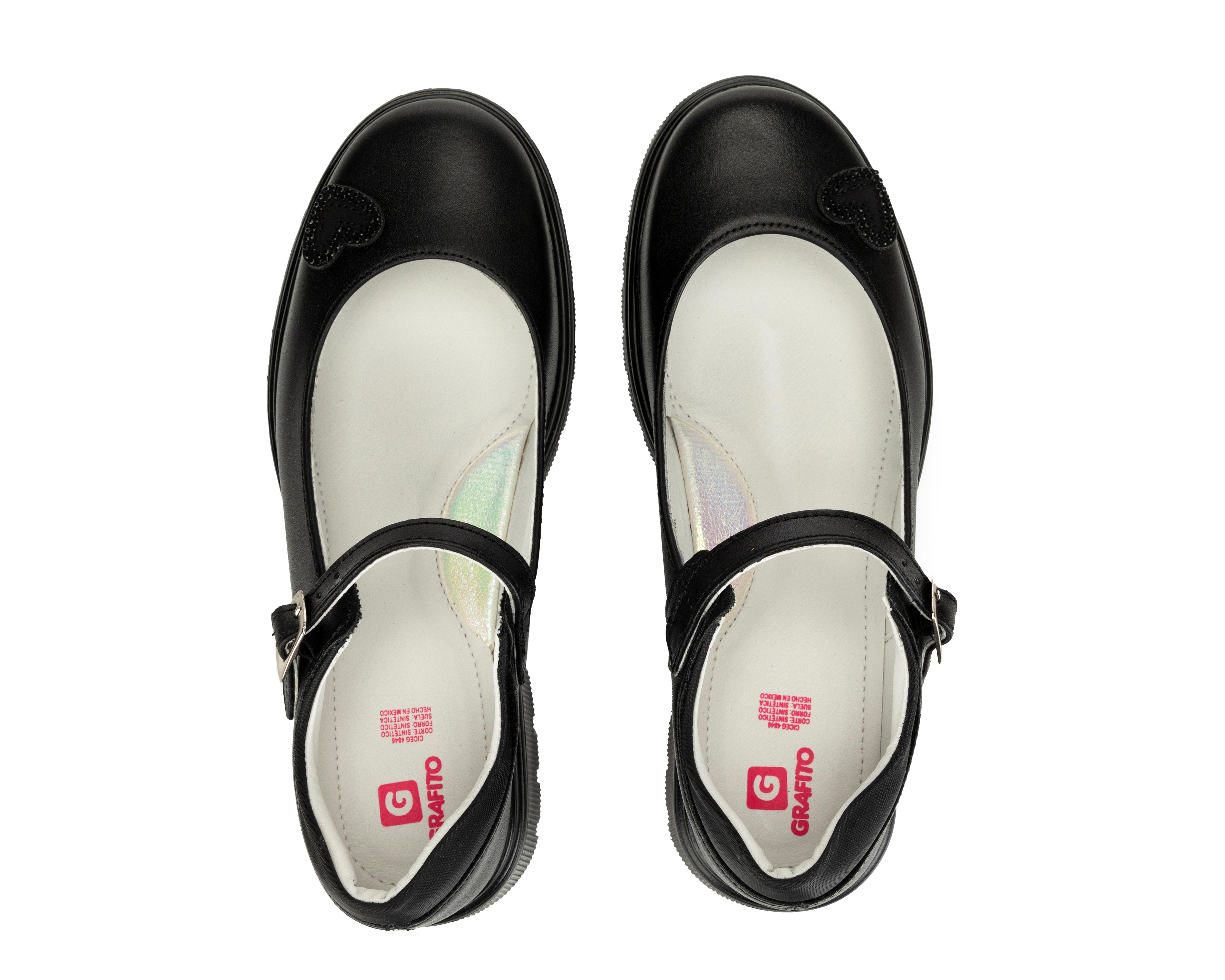 Foto 4 pulgar | Zapatos Escolares Grafito de Piel para Niña