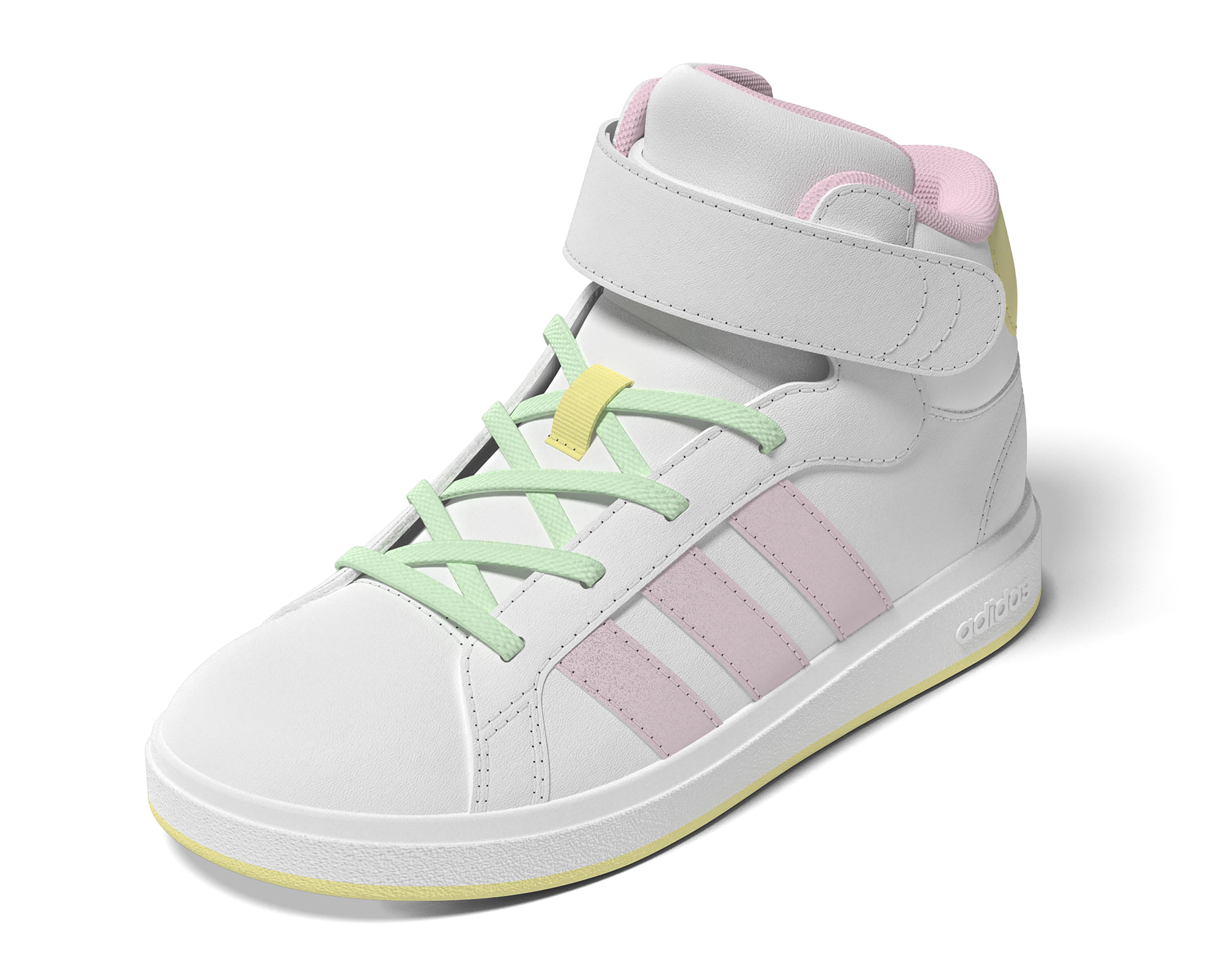 Foto 2 pulgar | Tenis Adidas Grand Court Mid K para Niña