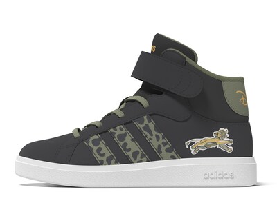 Foto 3 | Tenis Adidas Grand Court Mid Lionking para Niña