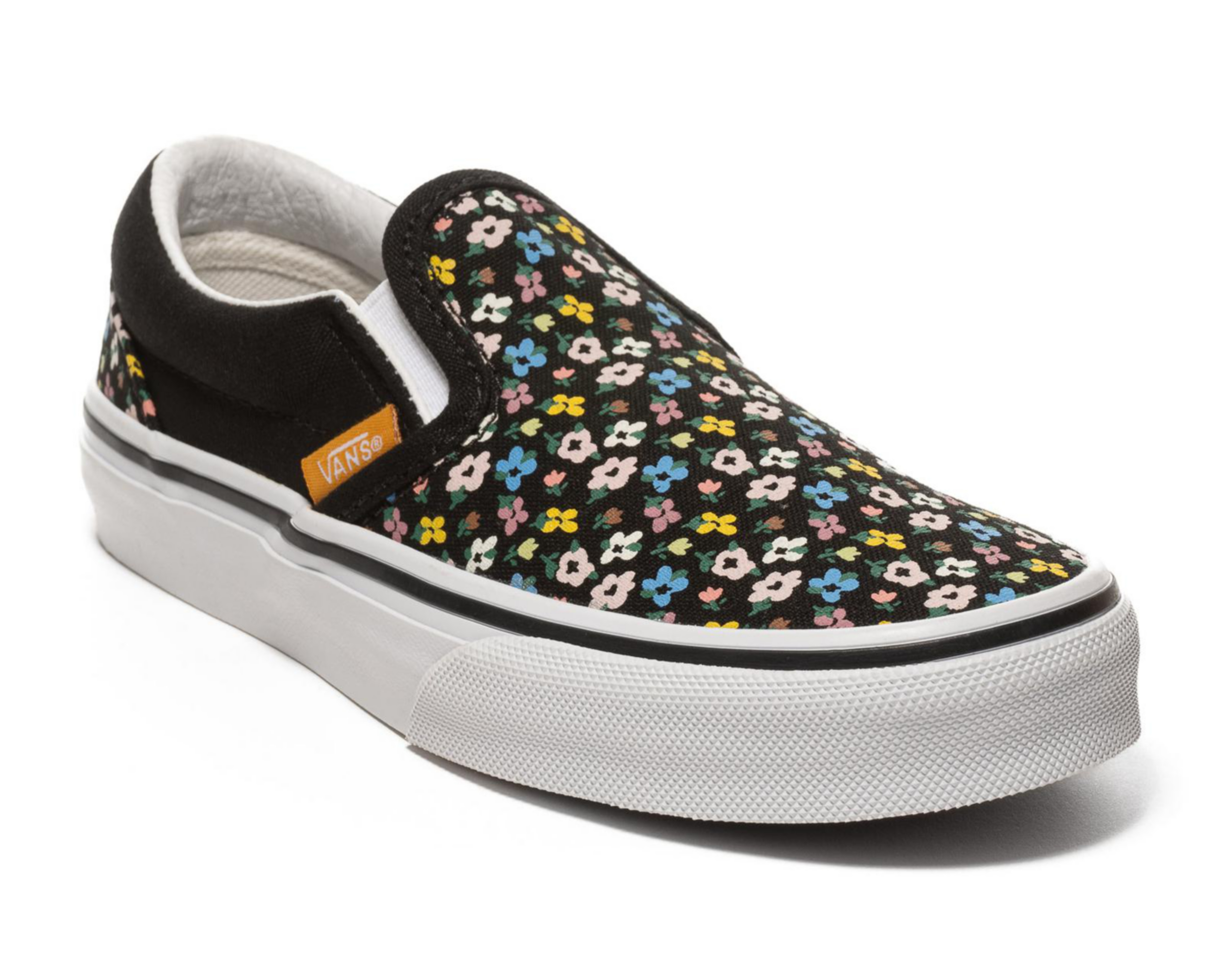 Gray floral vans best sale