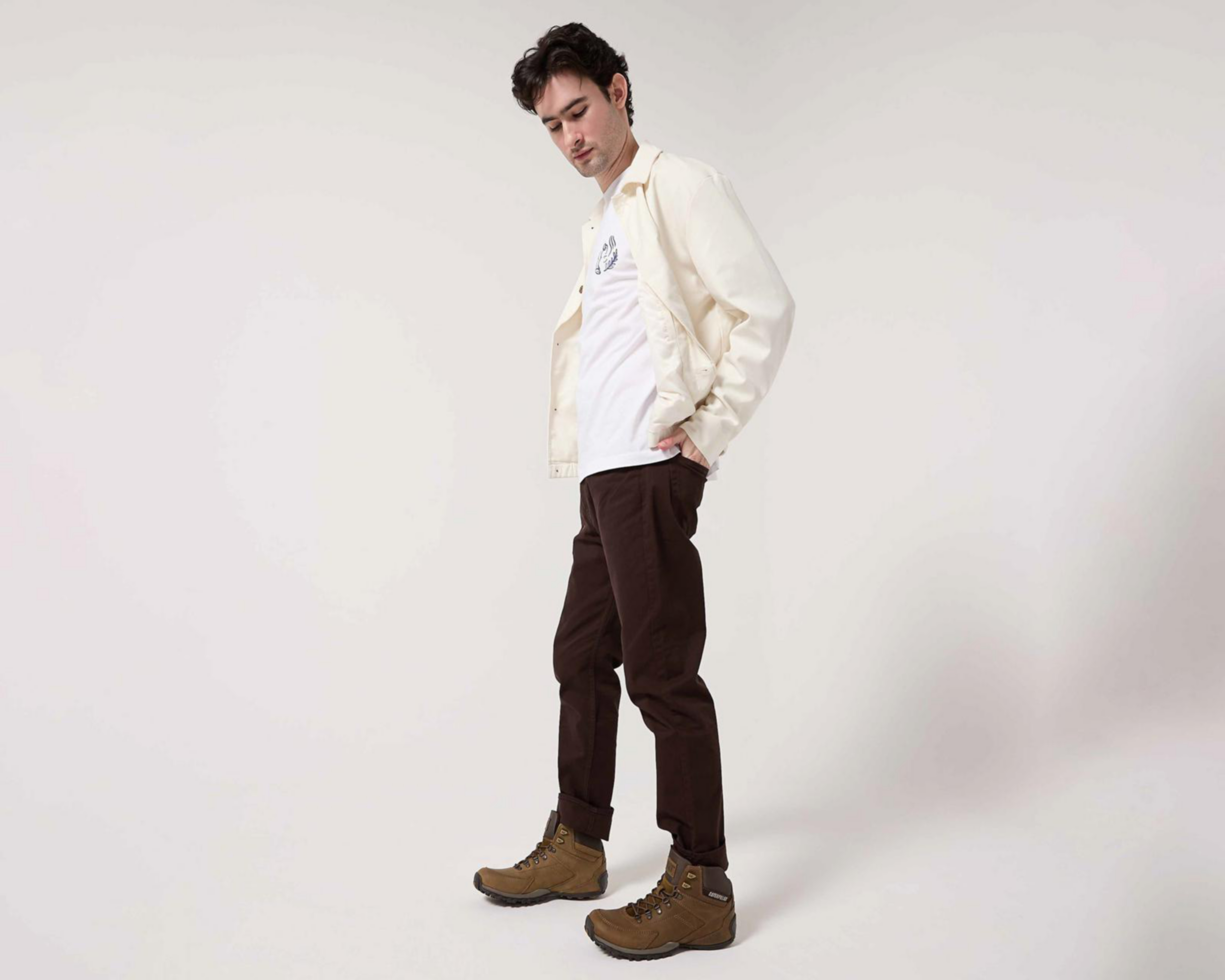 Foto 7 | Botas Casuales CAT de Piel para Hombre