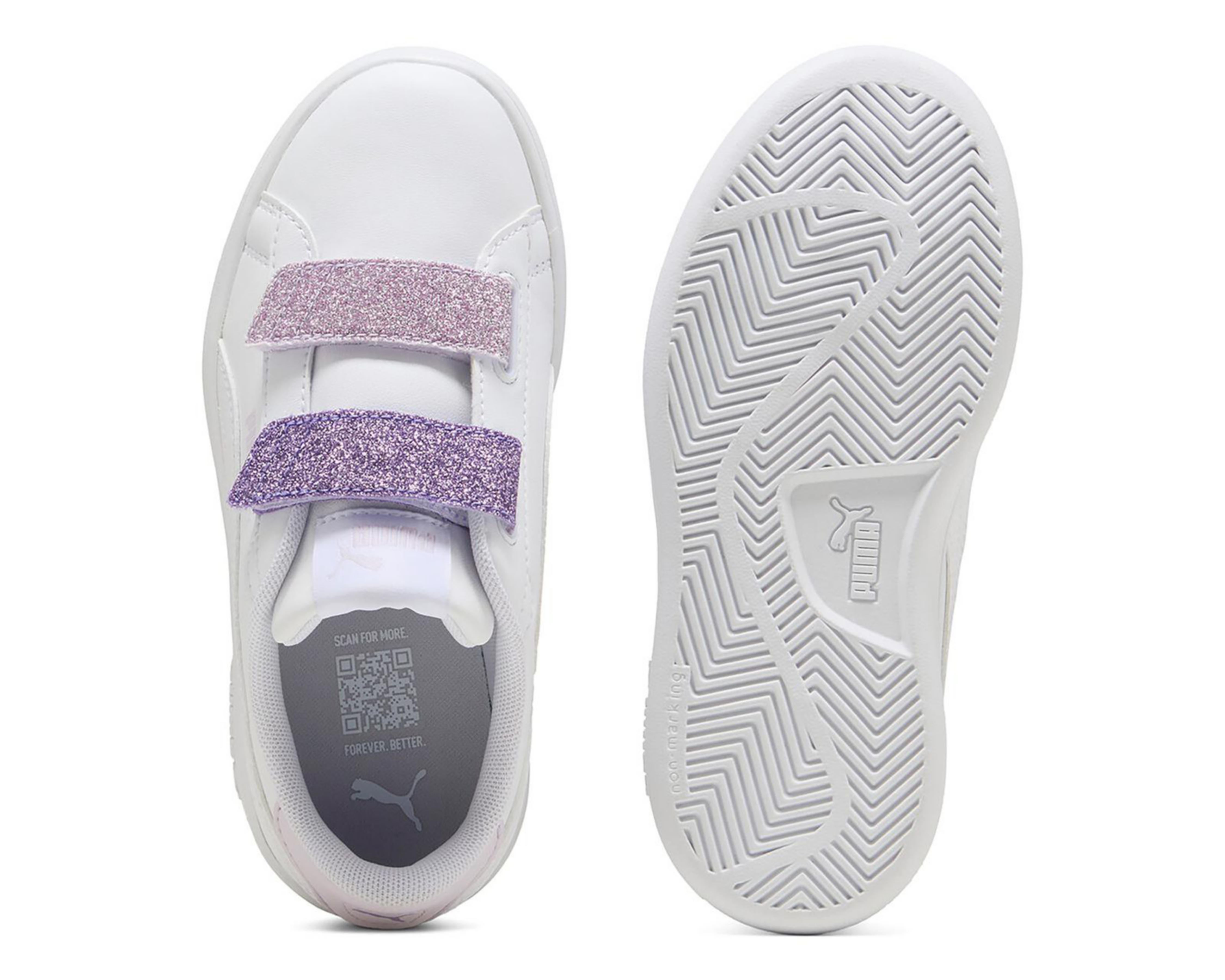 Foto 3 pulgar | Tenis Puma Smash 3.0 L Glitter para Niña