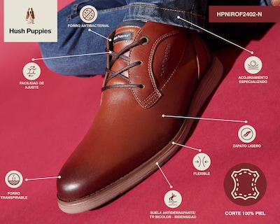 Foto 7 | Zapatos Casuales Hush Puppies de Piel para Hombre