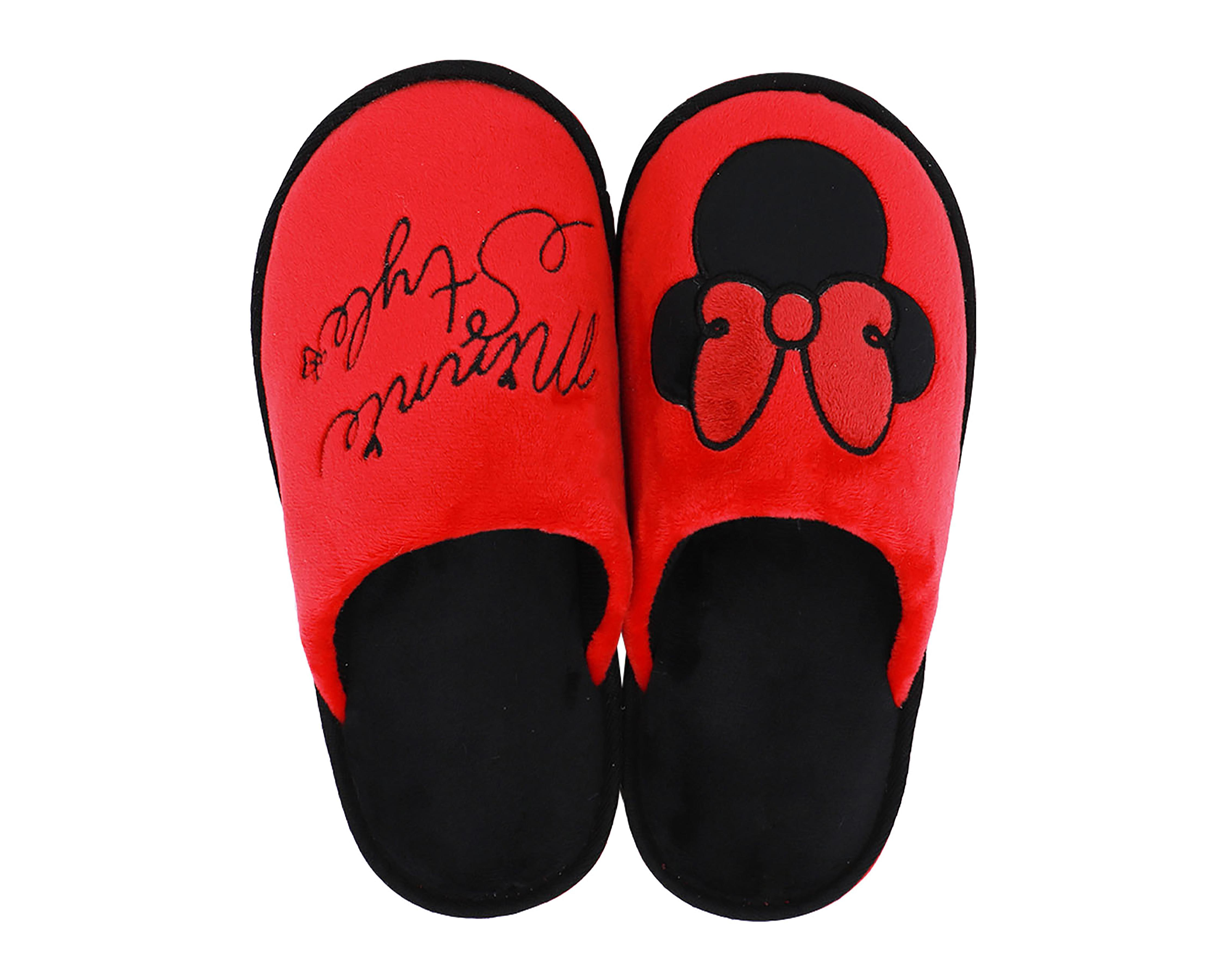 Foto 4 pulgar | Pantuflas de Minnie Mouse para Mujer Disney