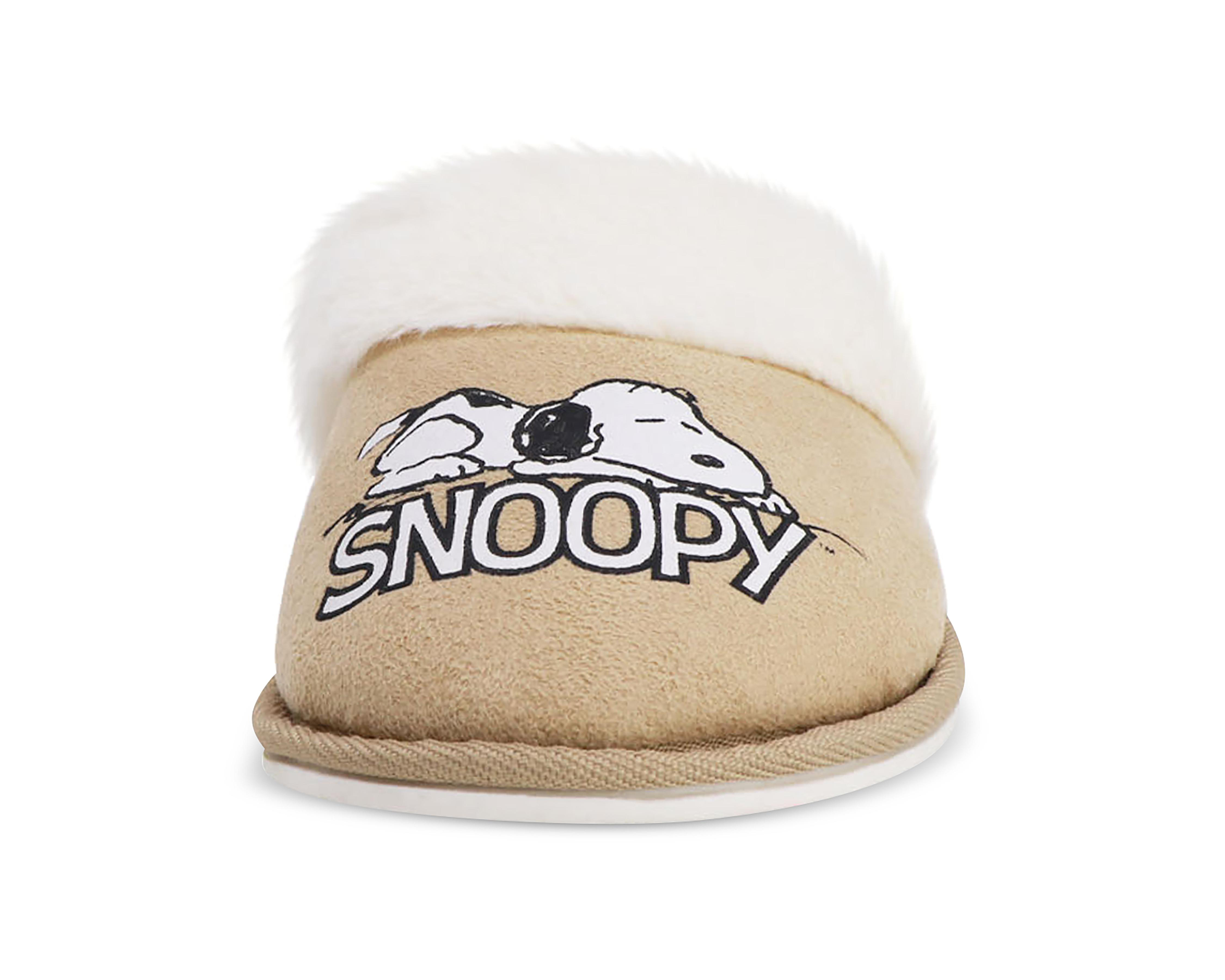 Foto 6 pulgar | Pantuflas de Snoopy para Mujer Peanuts