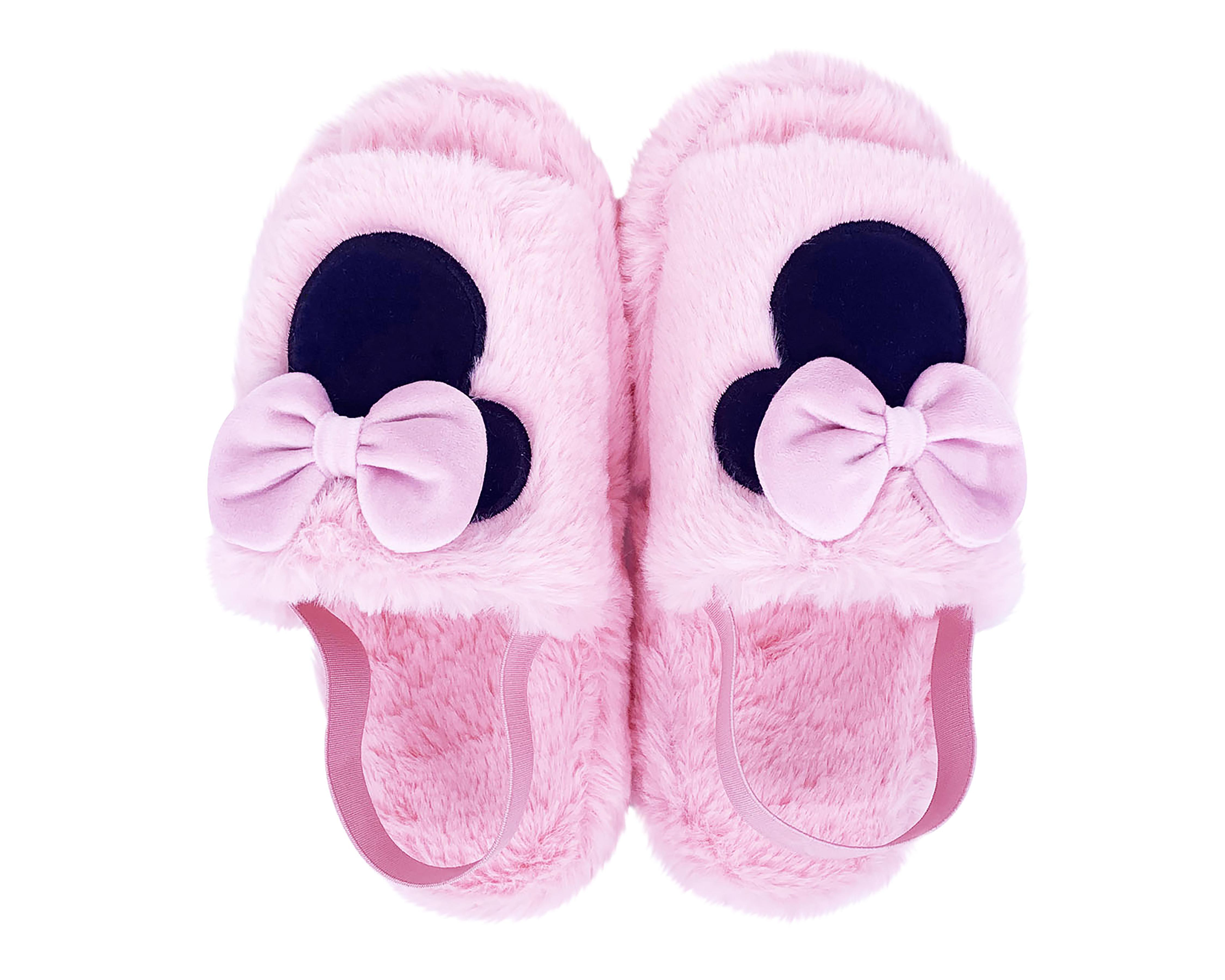 Foto 4 pulgar | Pantuflas de Minnie Mouse para Mujer Disney