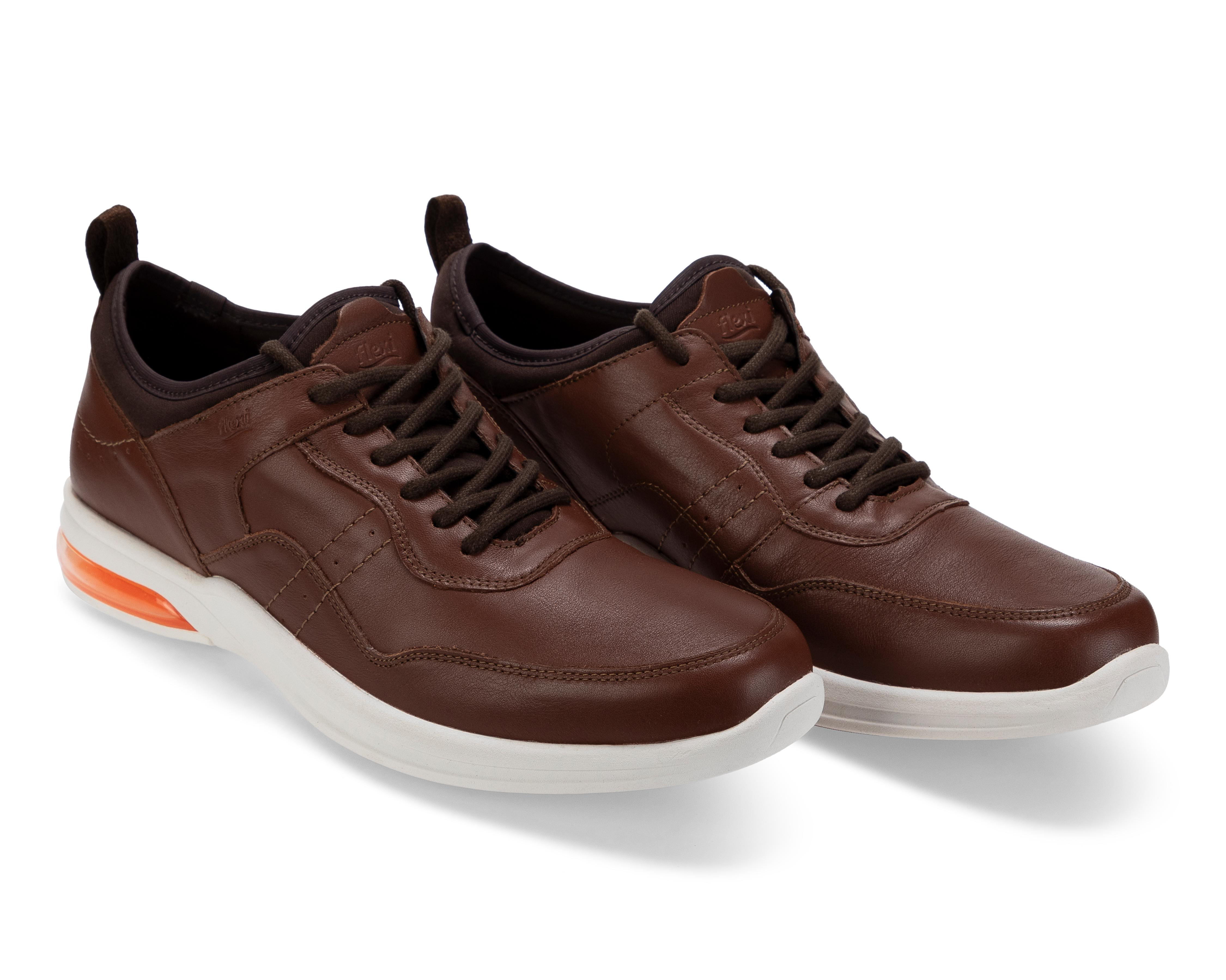 Tenis Casuales Flexi de Piel para Hombre