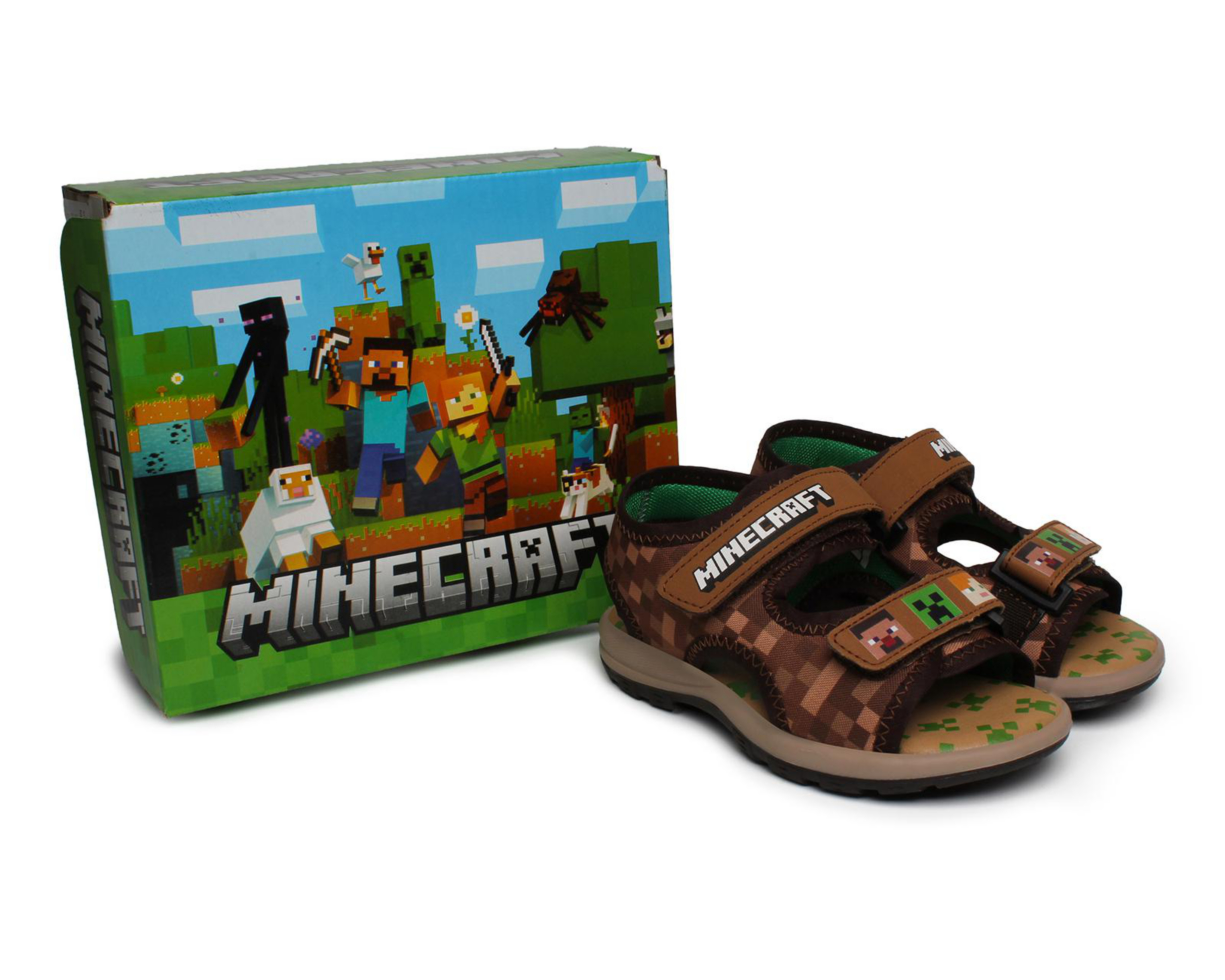 Foto 10 pulgar | Sandalias Minecraft para Niño