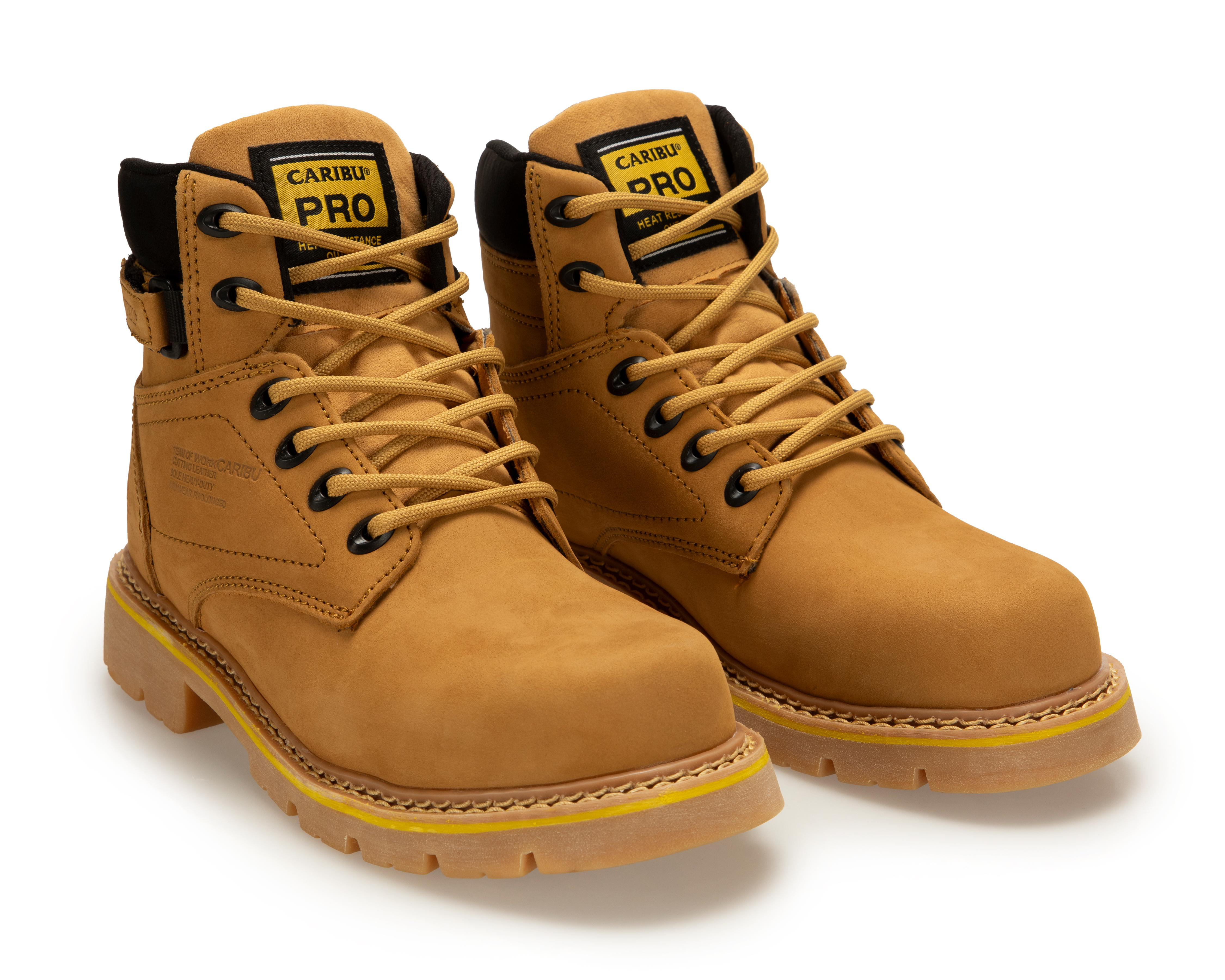 Foto 2 pulgar | Botas de Trabajo Caribu 955-H Nubuck de Piel para Hombre