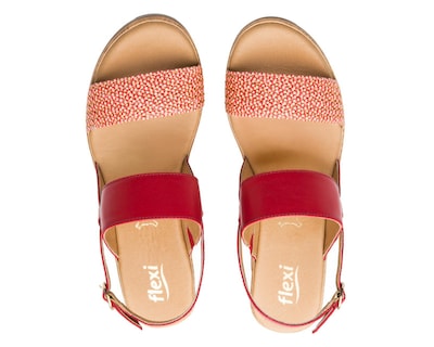 Foto 3 | Sandalias Casuales Flexi de Piel para Mujer