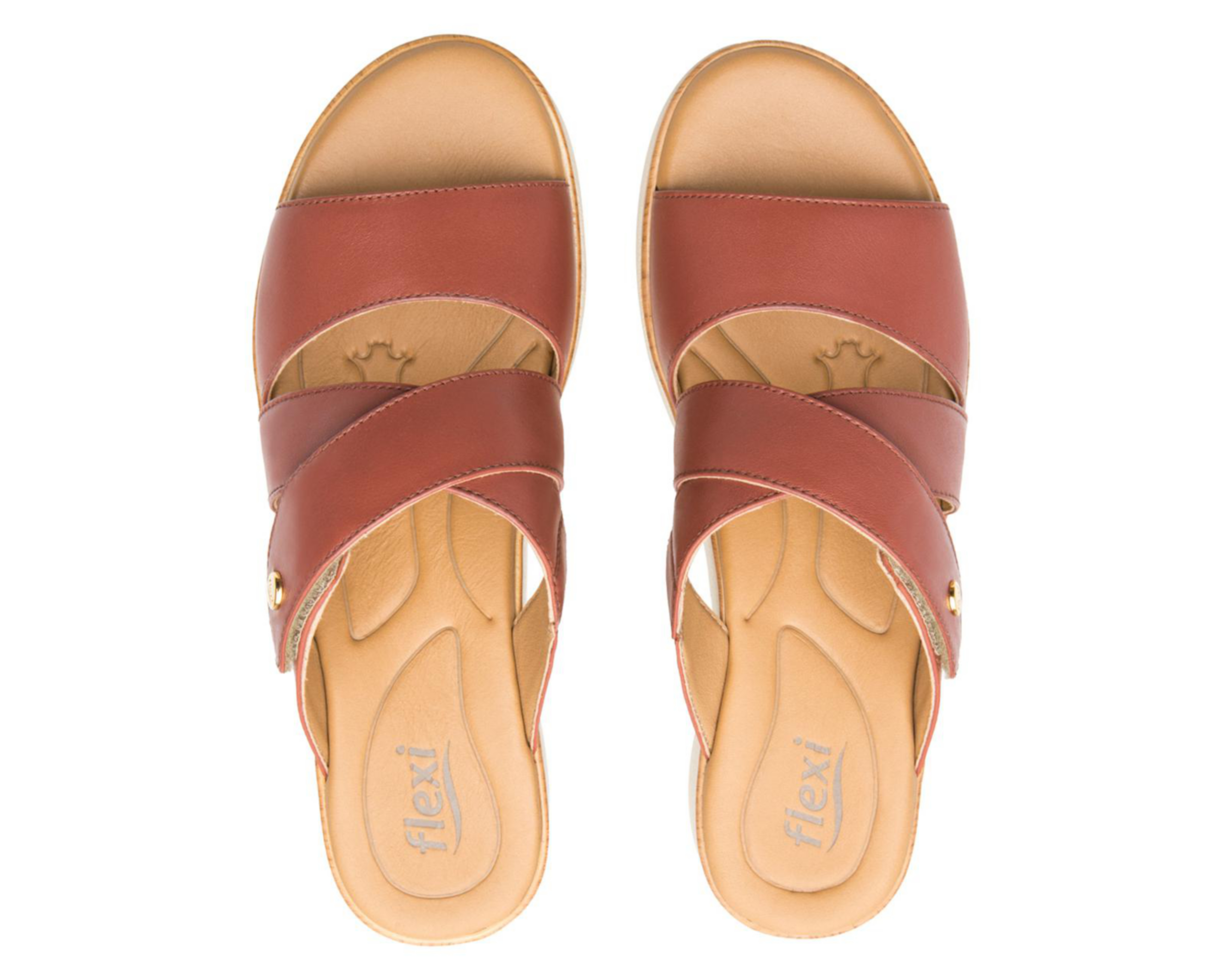 Foto 4 pulgar | Sandalias Confort Flexi de Piel para Mujer