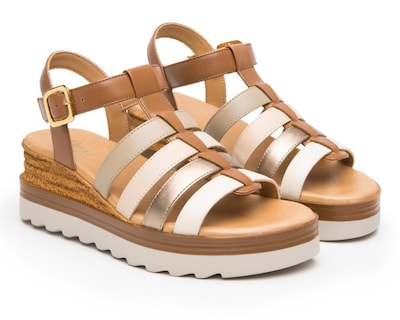 Foto 1 | Sandalias Casuales Flexi de Piel para Mujer
