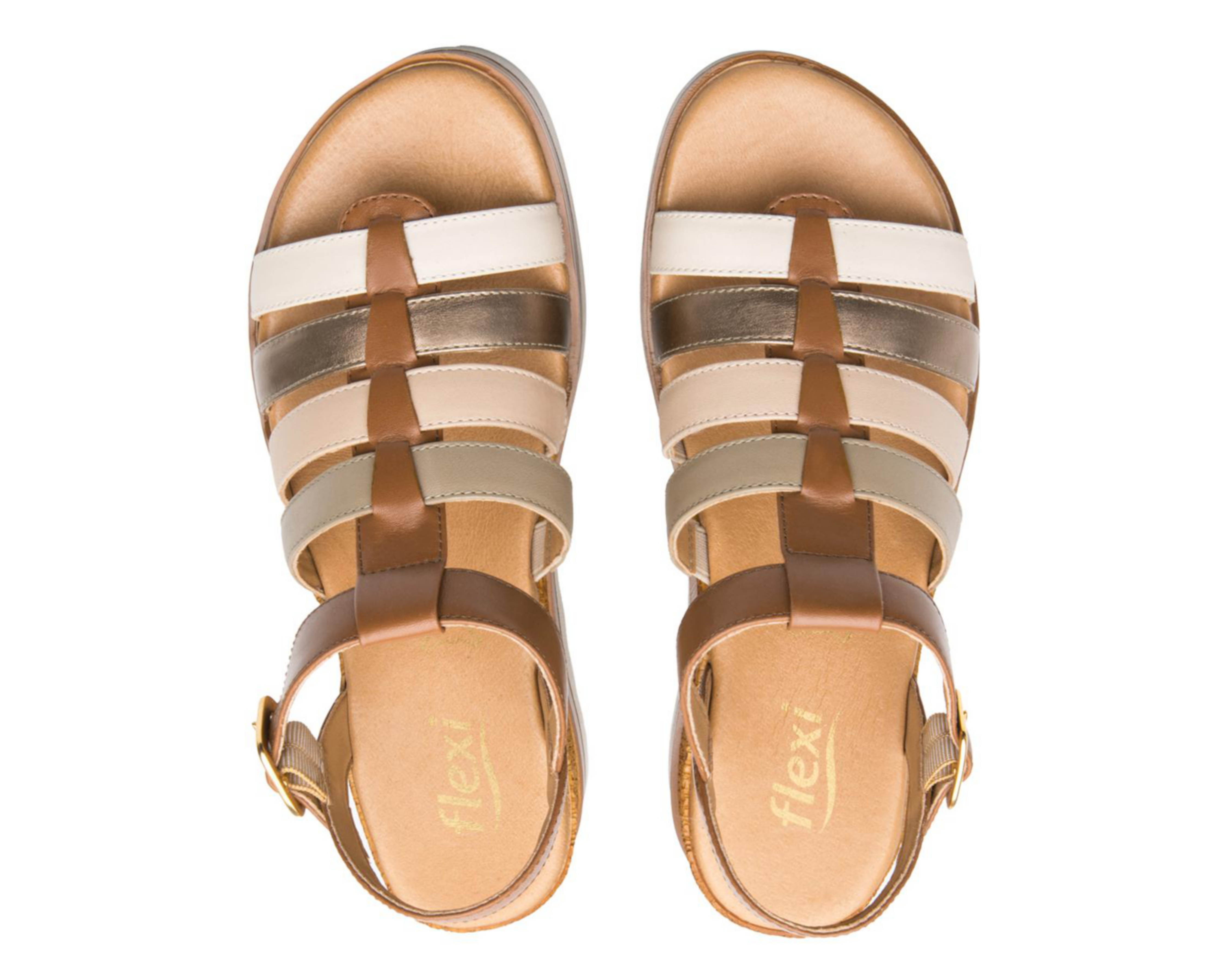 Foto 4 pulgar | Sandalias Casuales Flexi de Piel para Mujer