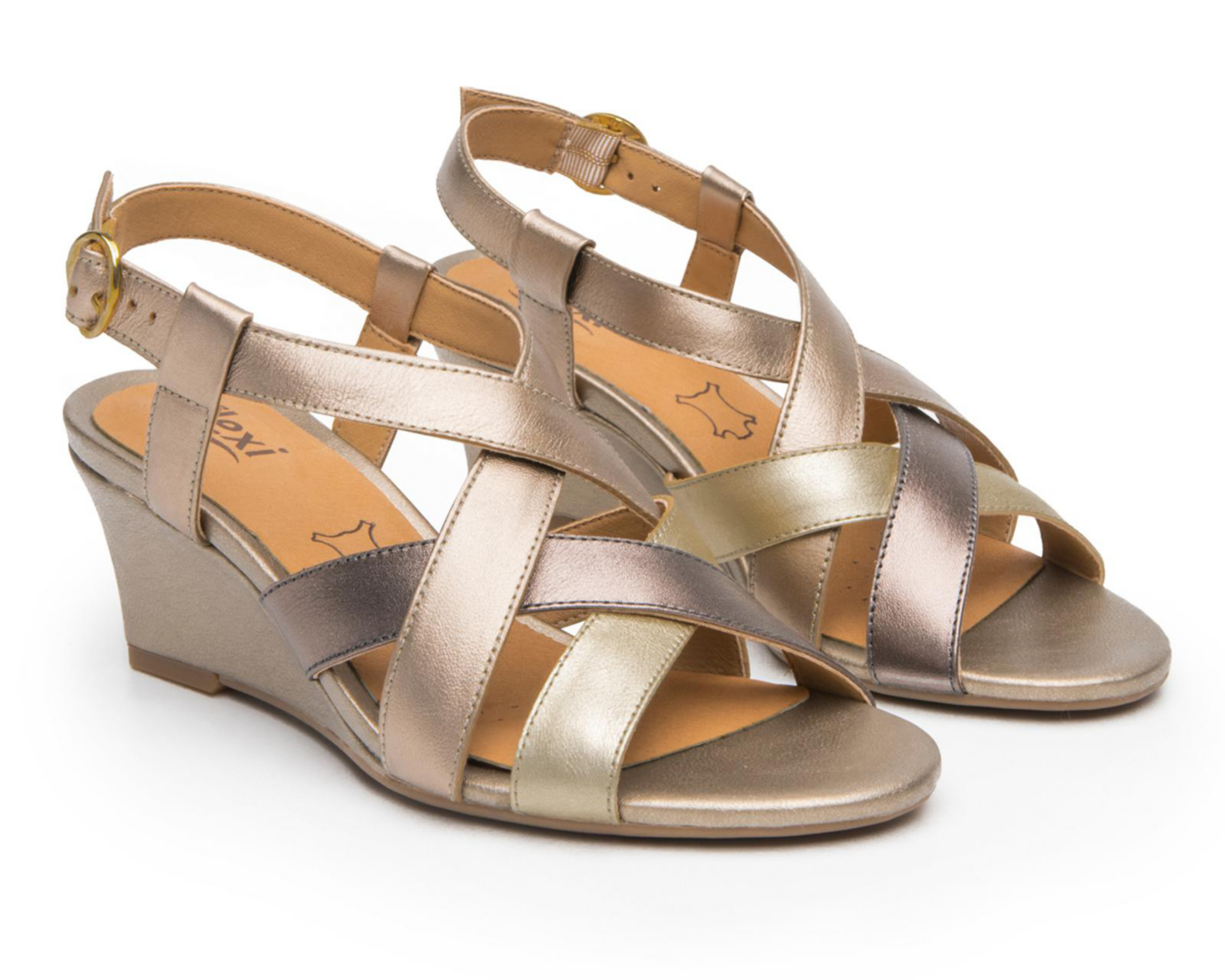 Foto 1 | Sandalias Casuales Flexi de Piel para Mujer