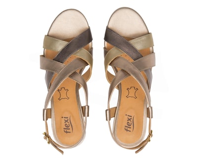 Foto 3 | Sandalias Casuales Flexi de Piel para Mujer