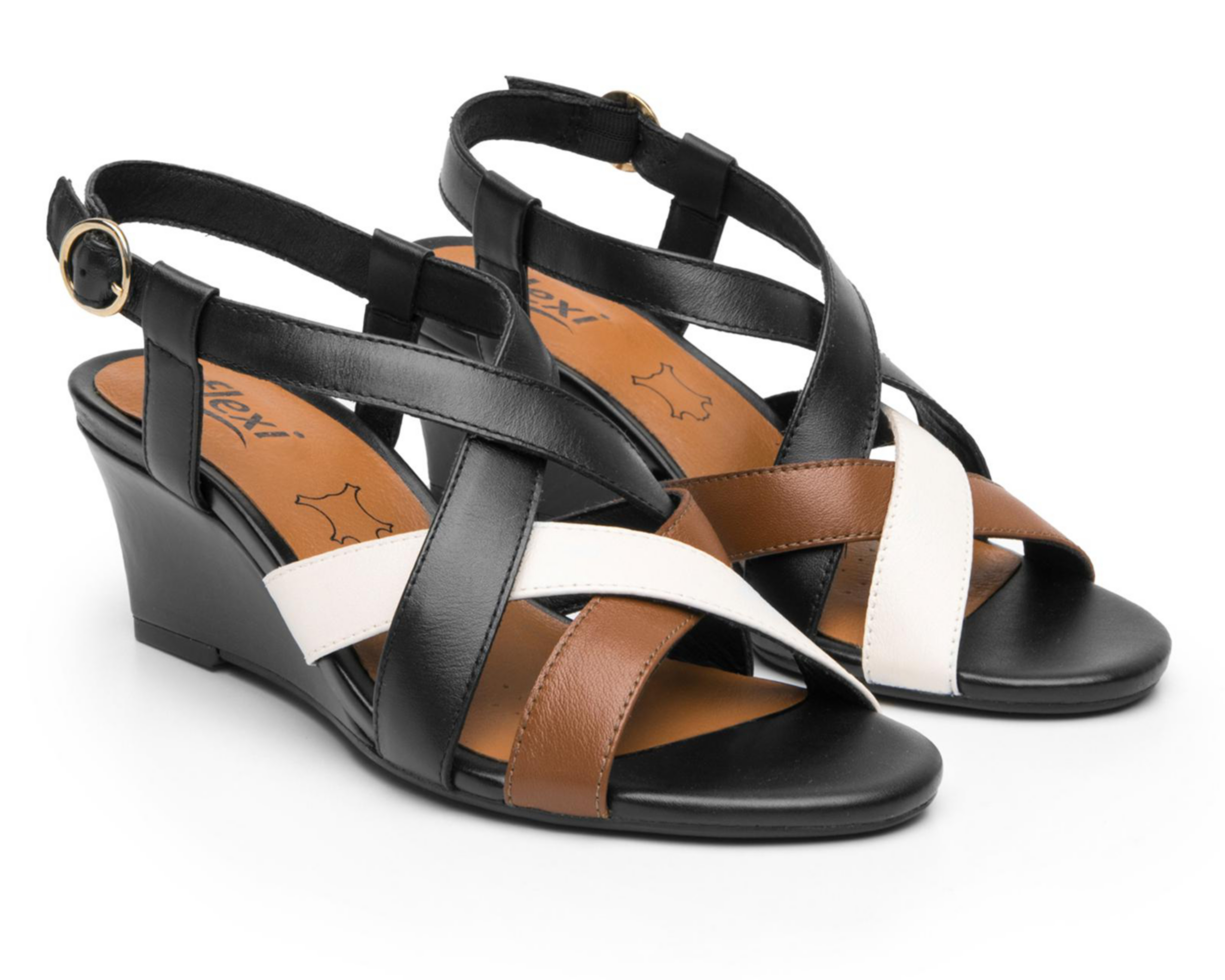 Foto 2 pulgar | Sandalias Confort Flexi de Piel para Mujer