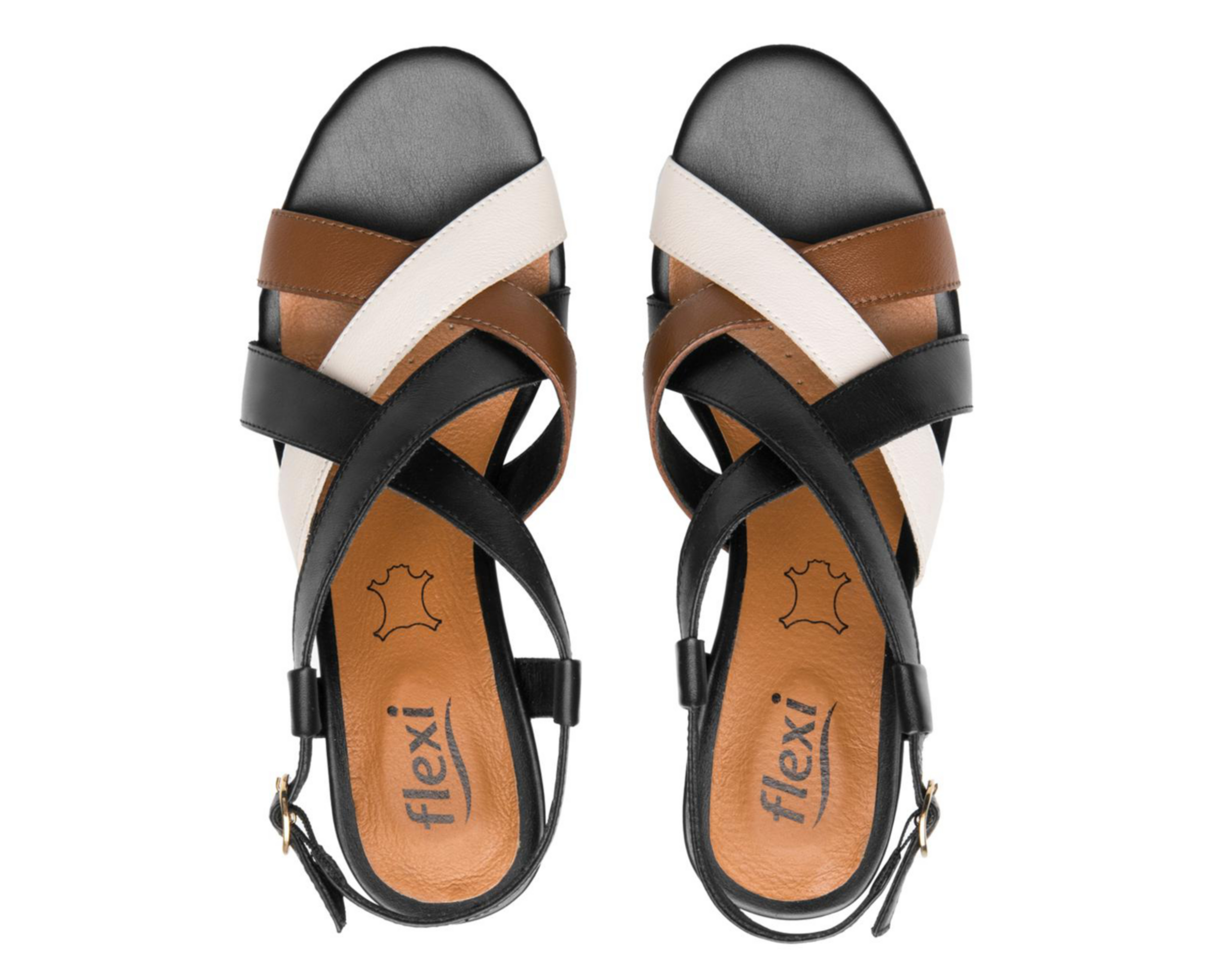 Foto 4 pulgar | Sandalias Confort Flexi de Piel para Mujer