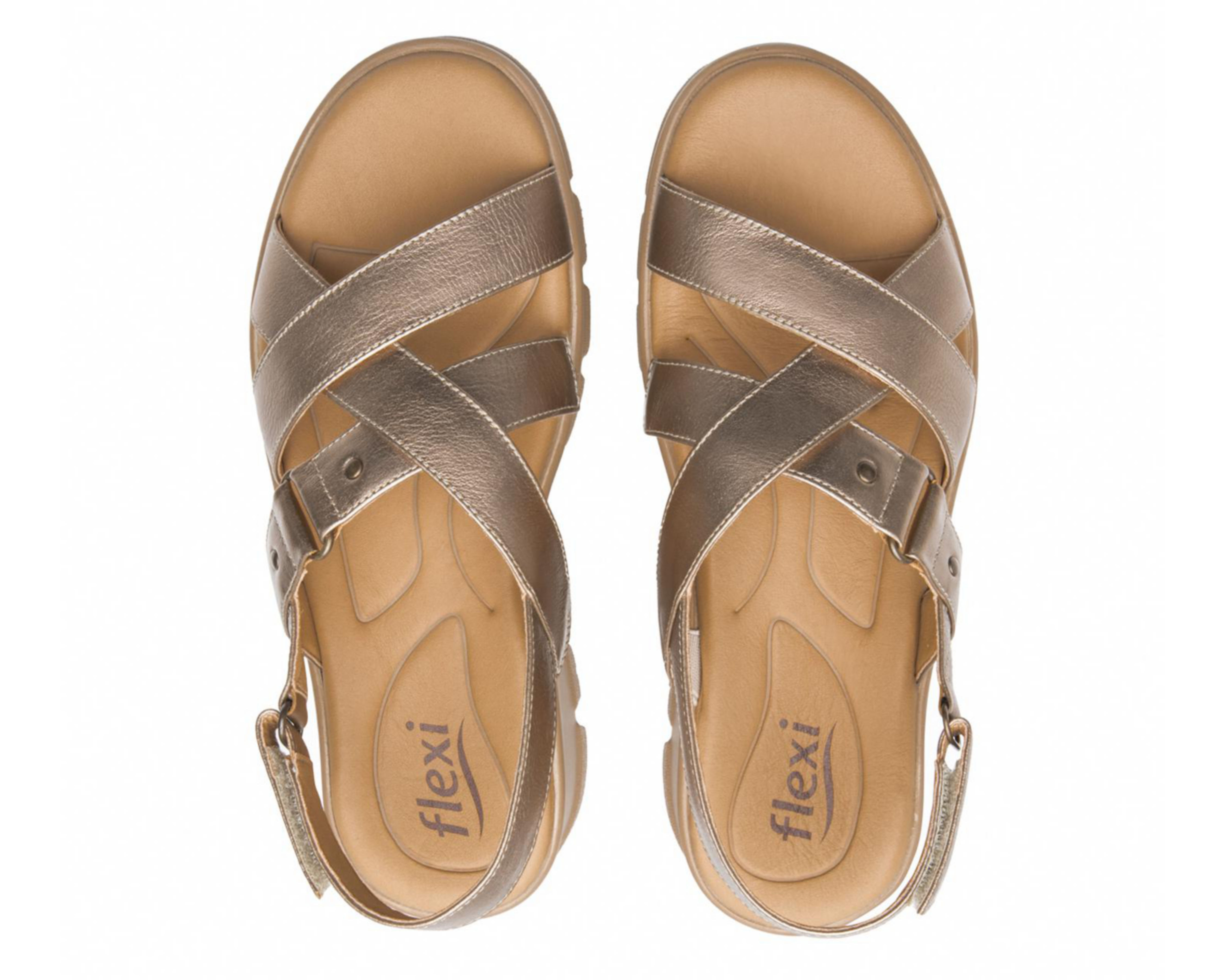 Foto 3 | Sandalias Casuales Flexi de Piel para Mujer