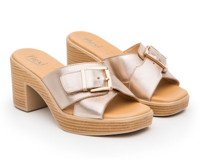 Foto 1 | Sandalias de Tacón Flexi de Piel para Mujer