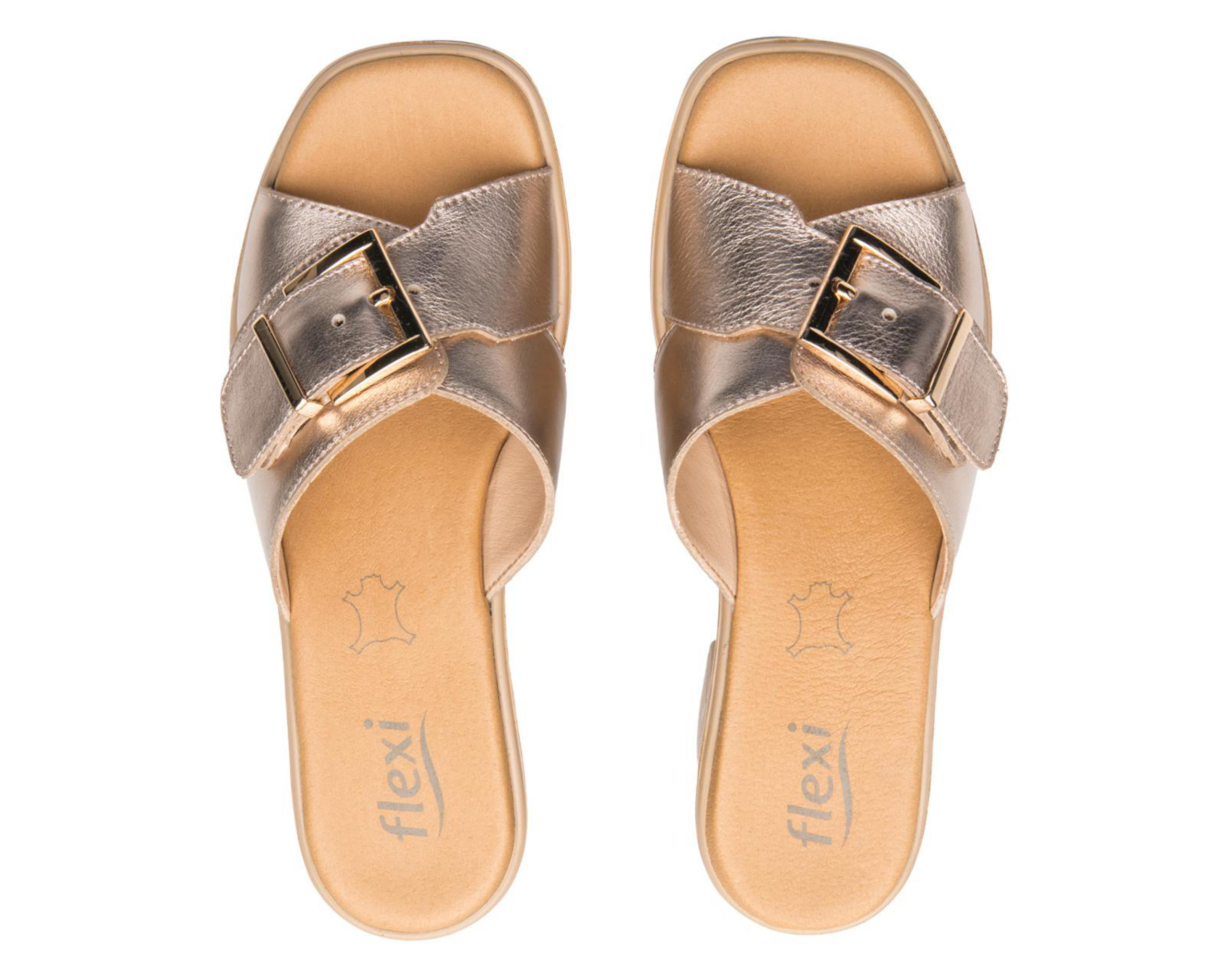 Foto 4 pulgar | Sandalias de Tacón Flexi de Piel para Mujer