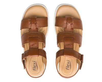 Foto 3 | Sandalias Casuales Flexi de Piel para Mujer