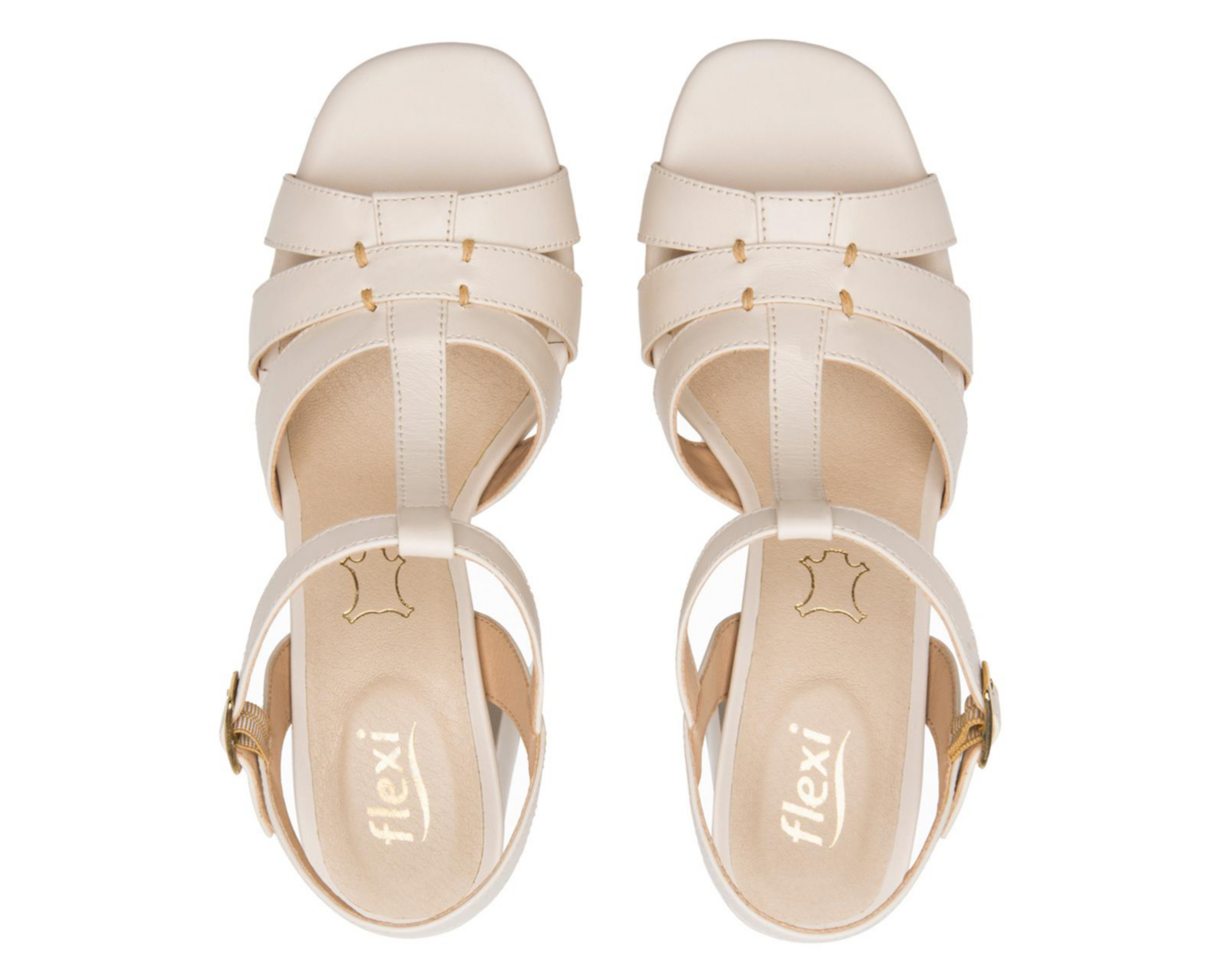 Foto 3 | Sandalias de Tacón Flexi de Piel para Mujer