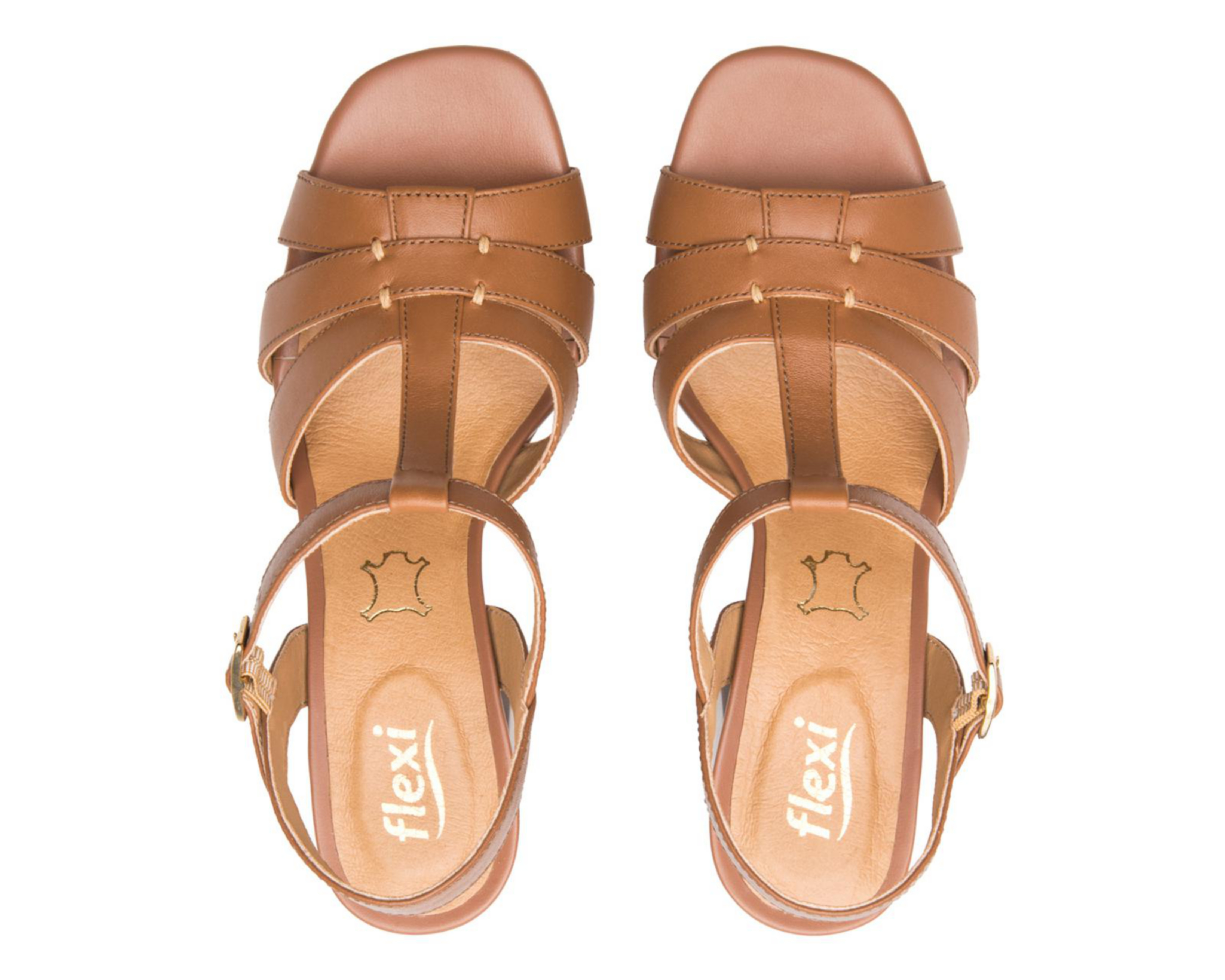 Foto 4 pulgar | Sandalias de Tacón Flexi de Piel para Mujer
