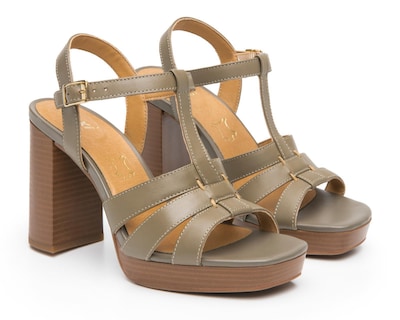 Foto 1 | Sandalias de Tacón Flexi de Piel para Mujer